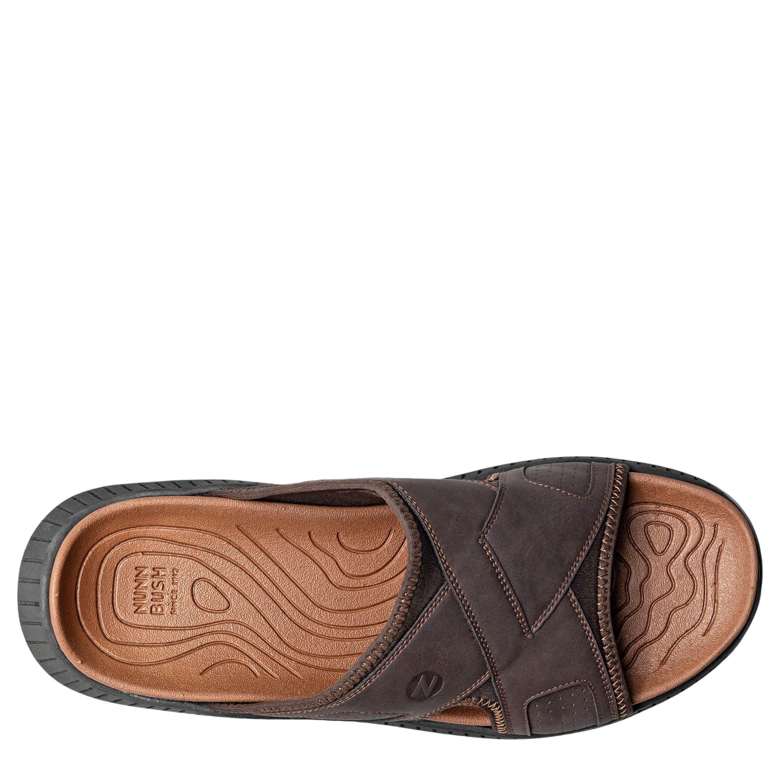 NUNN BUSH-MENS LAGUNA SLIDE SANDAL-BROWN & 