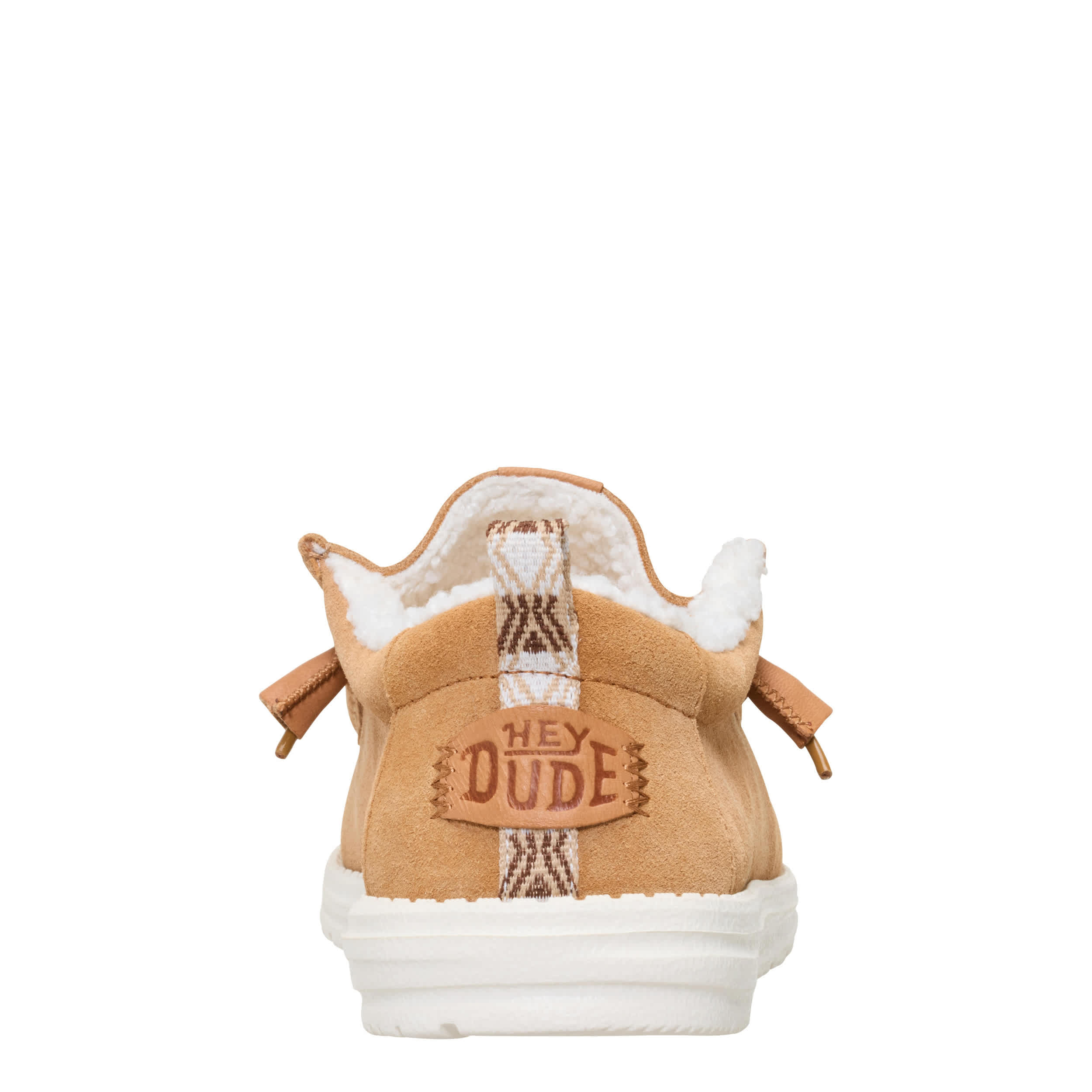 HEYDUDE-MENS WALLY SUEDE SHEARLING SLIP ON SNEAKER-TAN & 