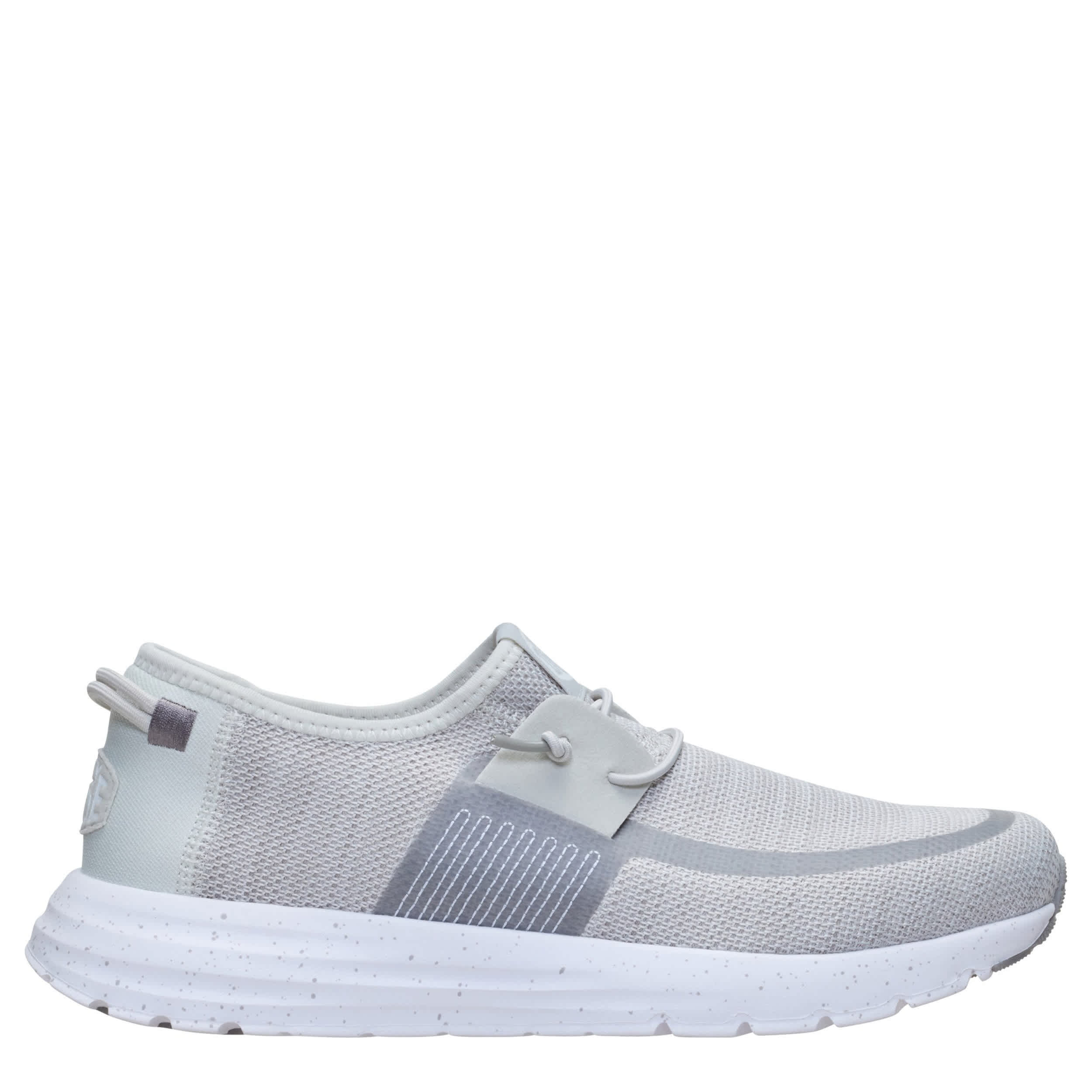 HEYDUDE-MENS SIROCCO STRETCH SOX SLIP ON SNEAKER-GREY & 