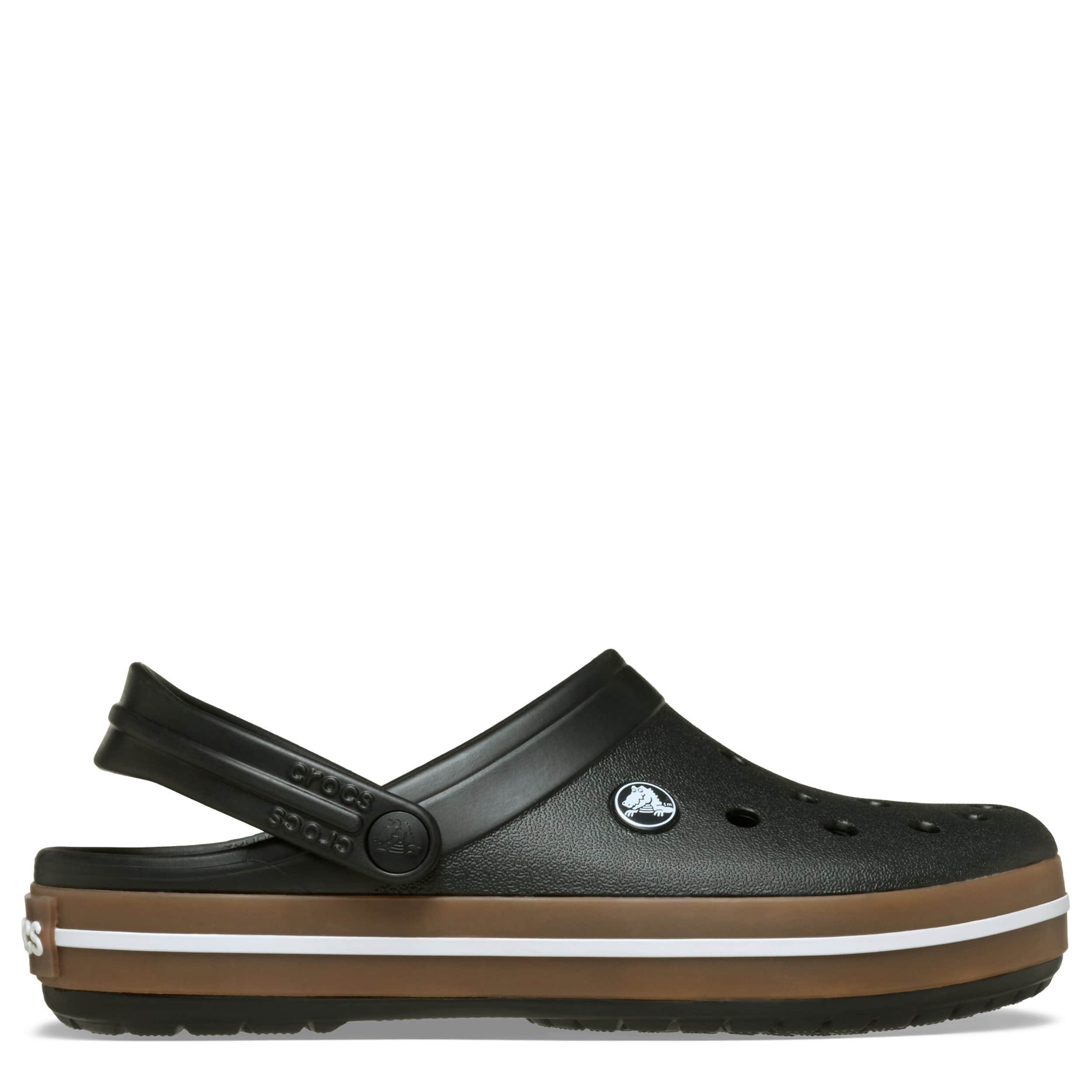 CROCS-MENS CROCBAND GUM CLOG-BLACK & 