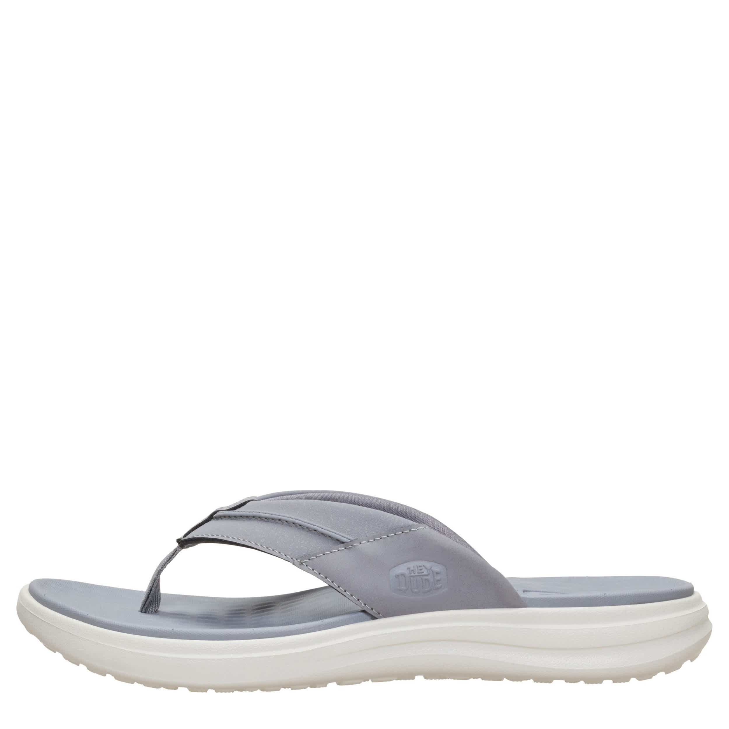 HEYDUDE-MENS FINN FLIP FLOP SANDAL-GREY & 