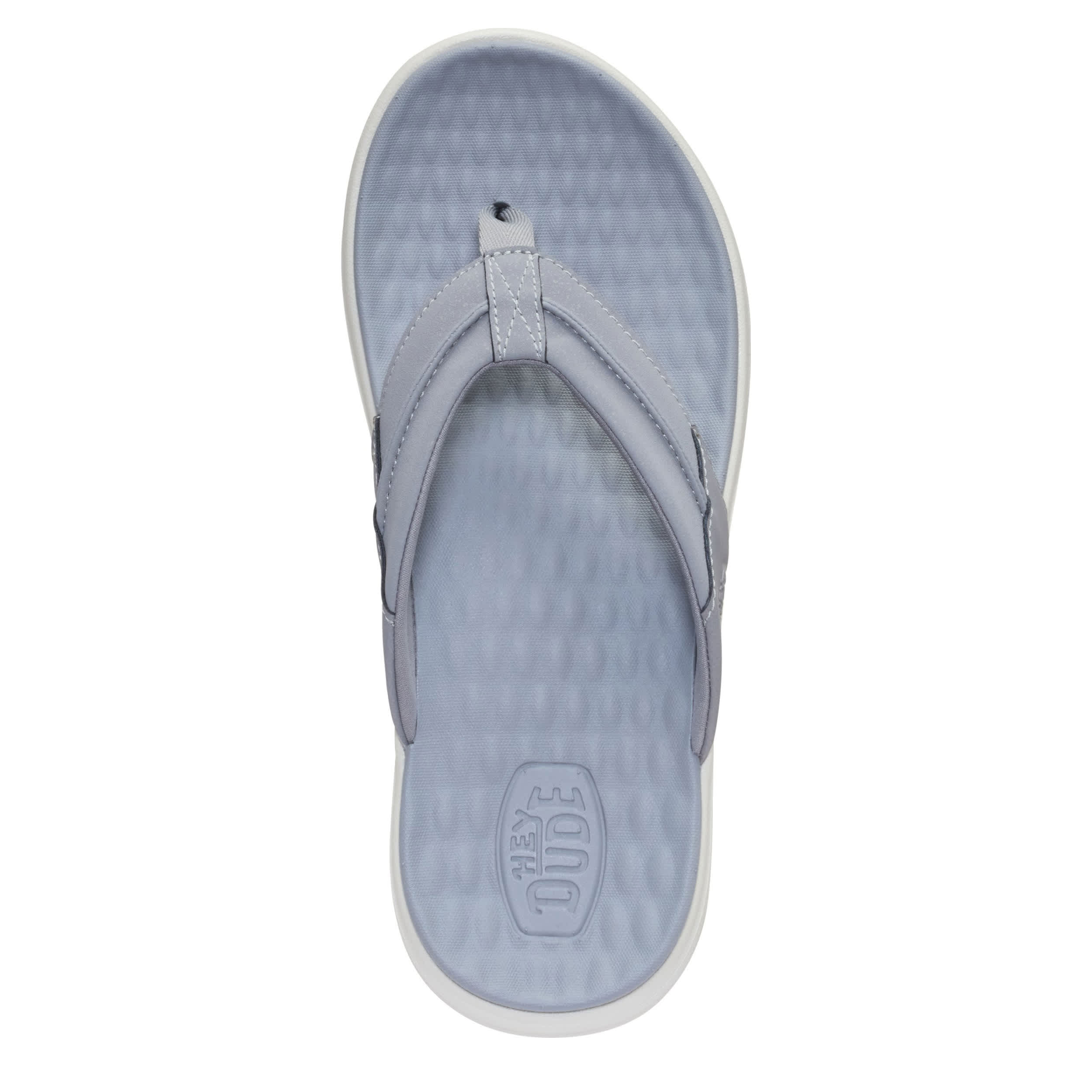 HEYDUDE-MENS FINN FLIP FLOP SANDAL-GREY & 