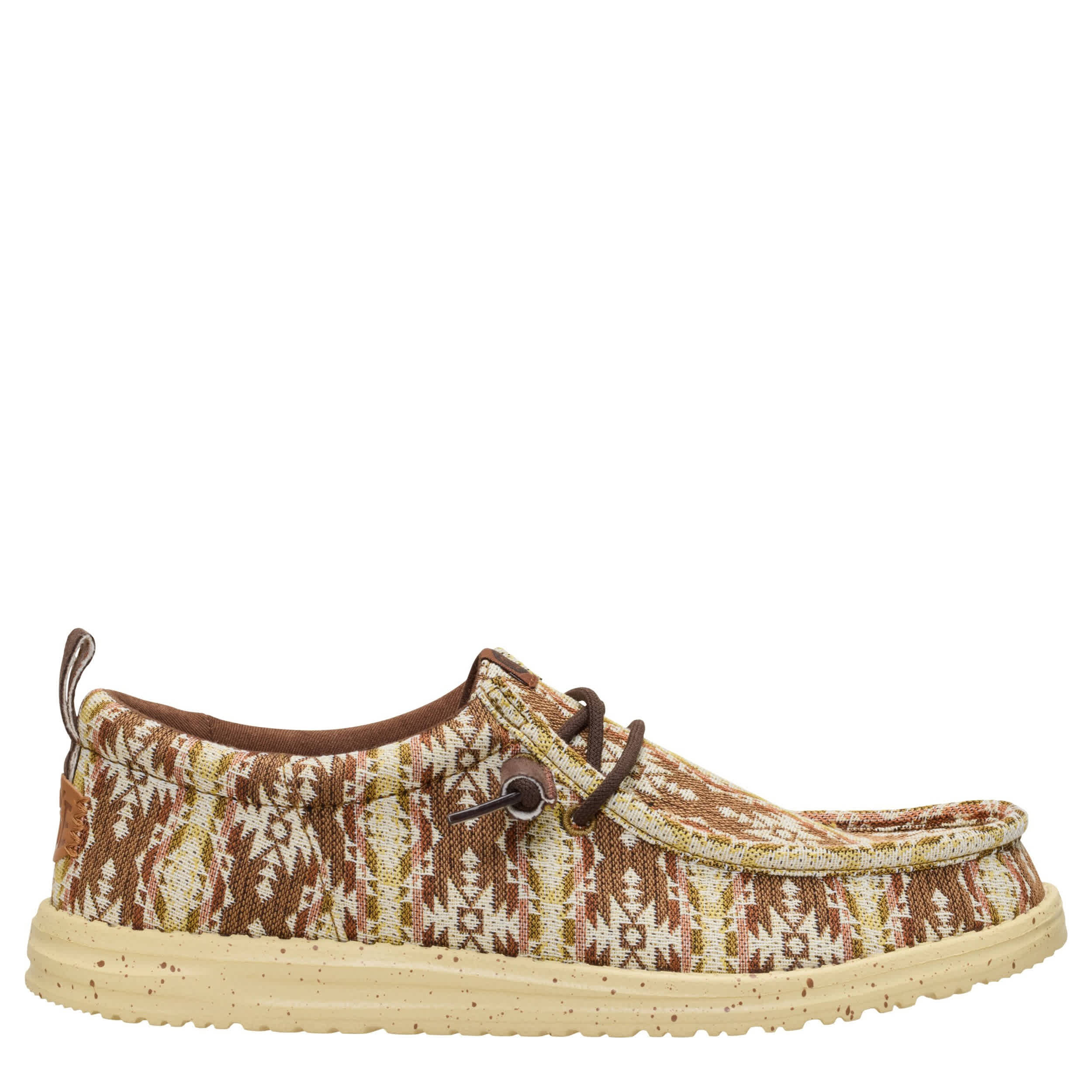 HEYDUDE-MENS WALLY SLIP ON SNEAKER-TAN & MULTICOLOR