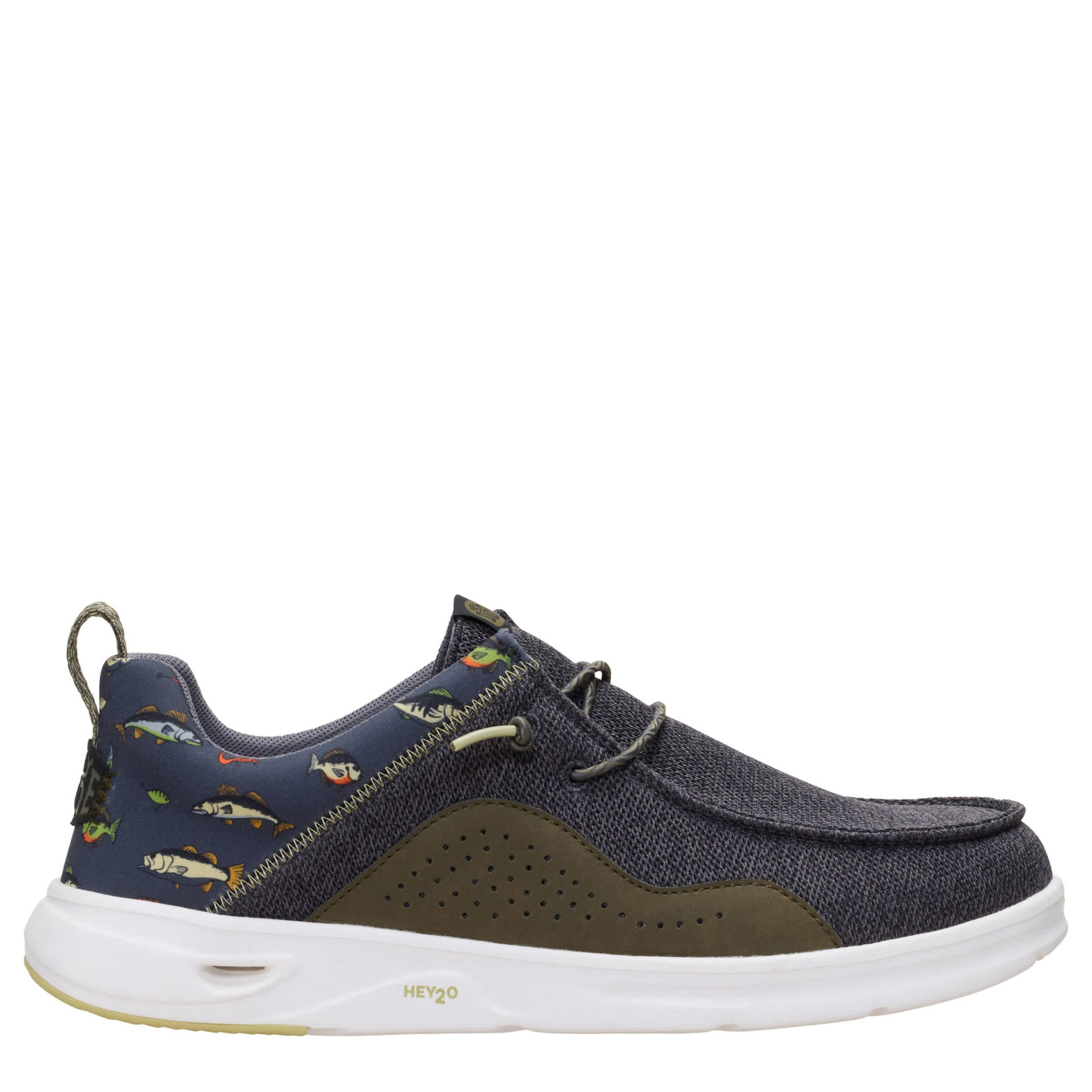 HEYDUDE-MENS WALLY HEY2O SLIP ON SNEAKER-BLACK & MULTICOLOR