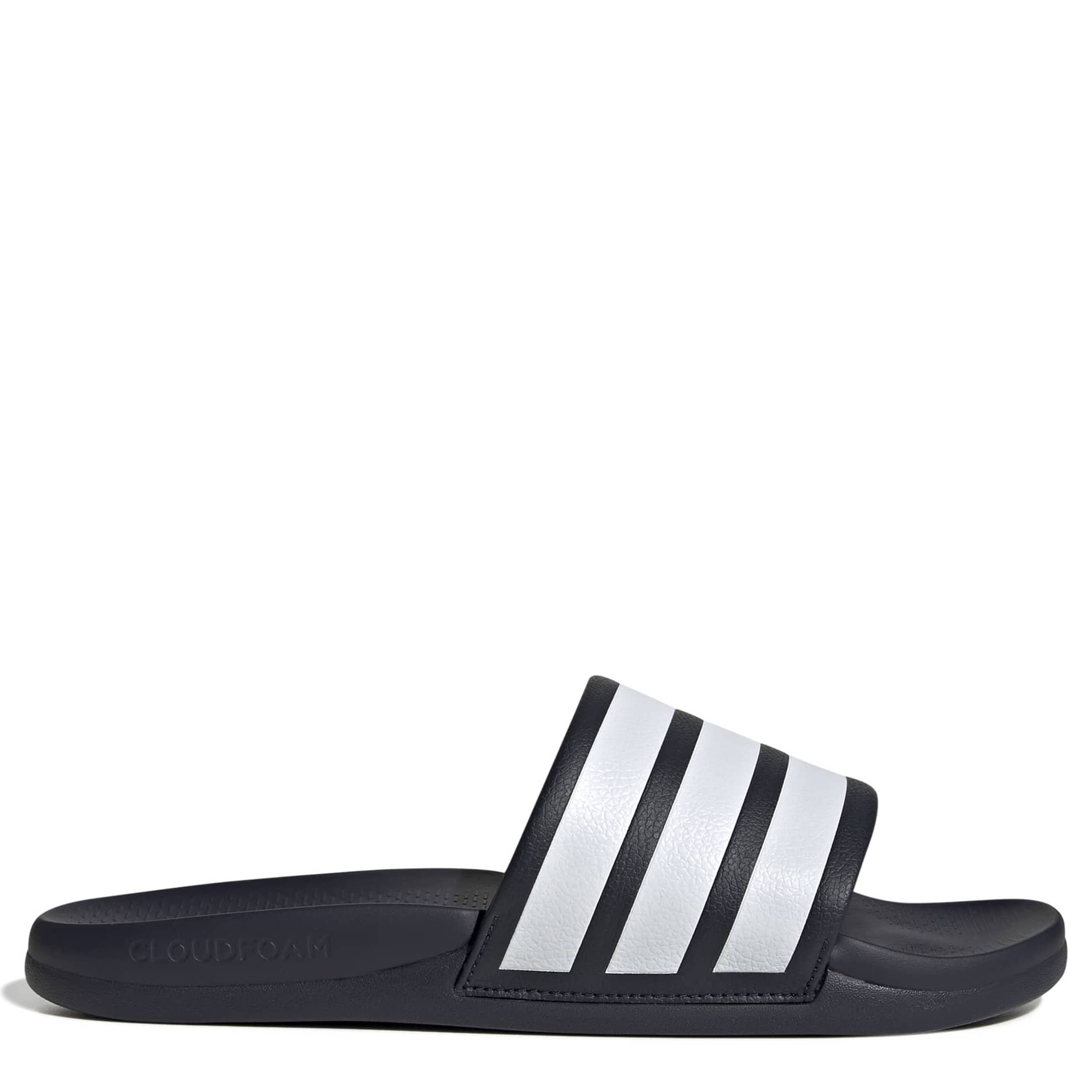 ADIDAS-WOMENS ADILETTE COMFORT 2.0 SLIDE SANDAL-NAVY & WHITE