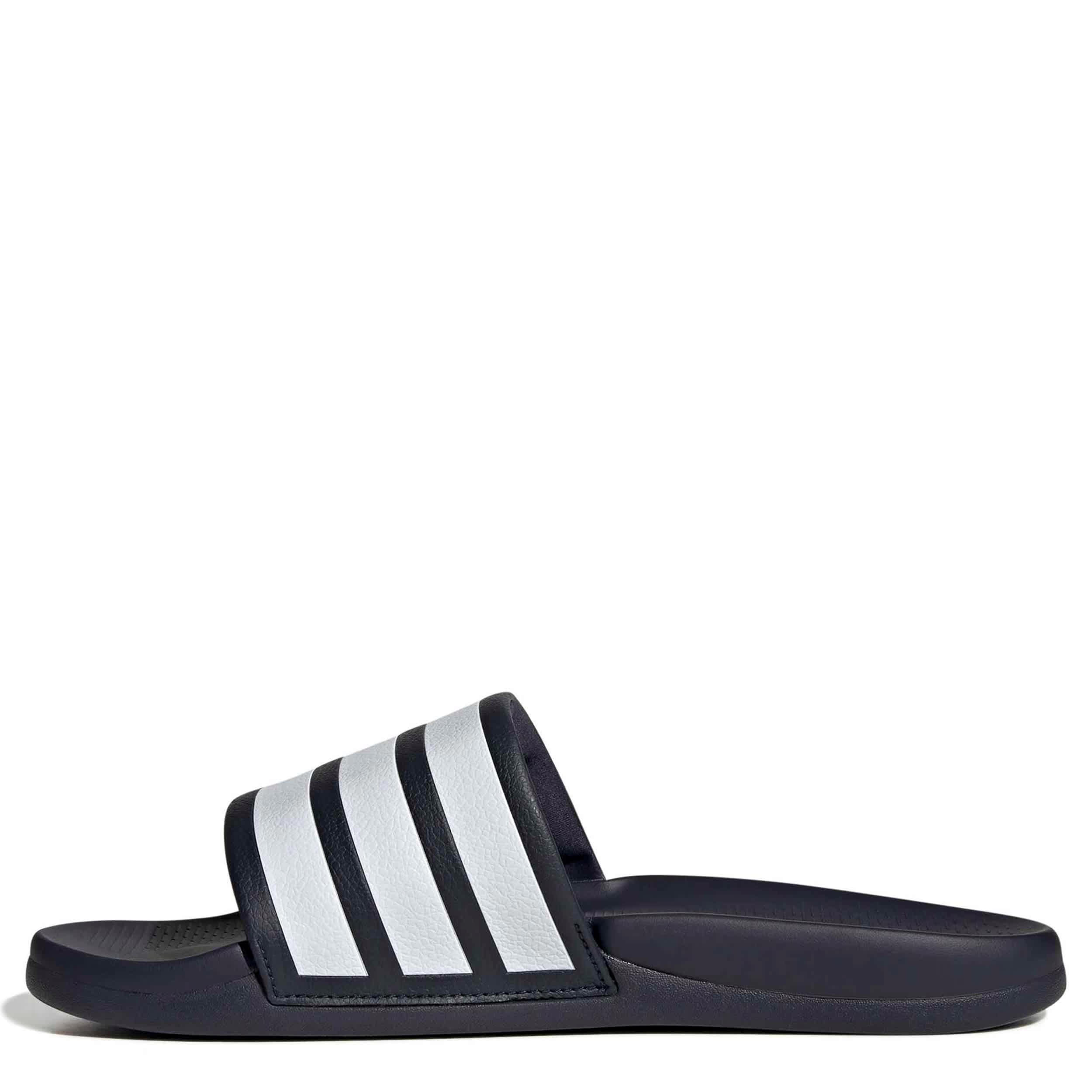 ADIDAS-WOMENS ADILETTE COMFORT 2.0 SLIDE SANDAL-NAVY & WHITE