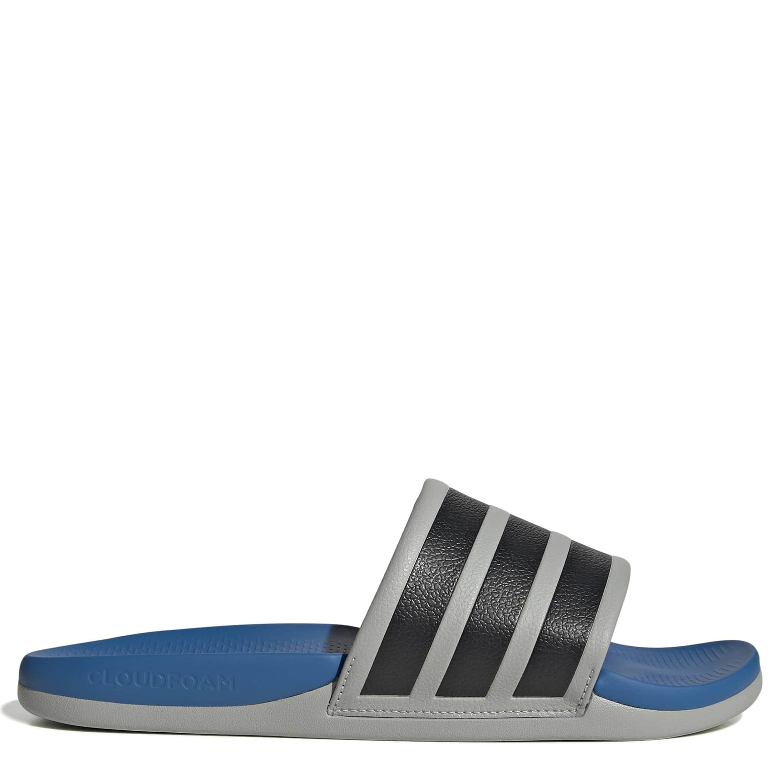 ADIDAS-WOMENS ADILETTE COMFORT 2.0 SLIDE SANDAL-GREY & BLACK