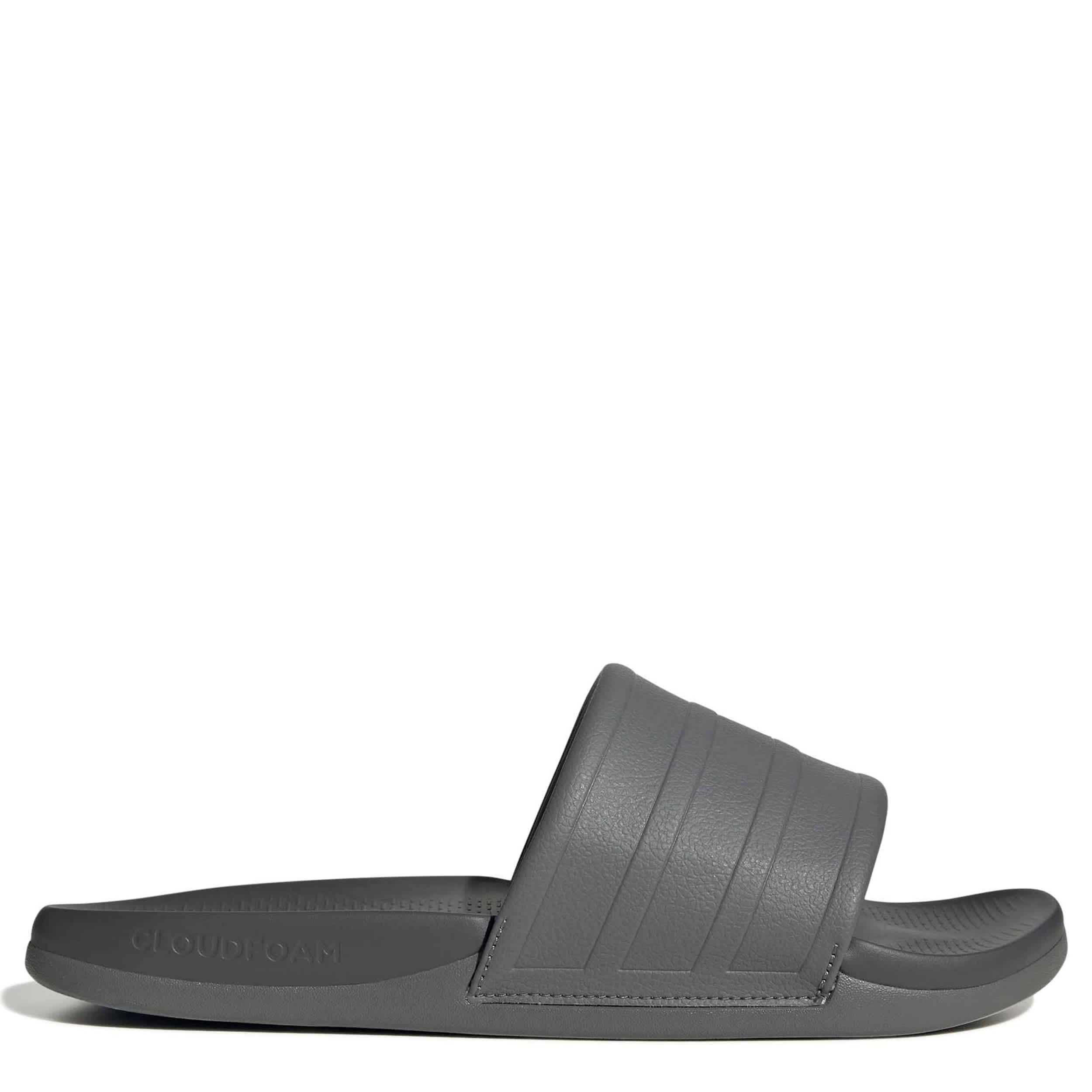 ADIDAS-WOMENS ADILETTE COMFORT 2.0 SLIDE SANDAL-GREY & GREY