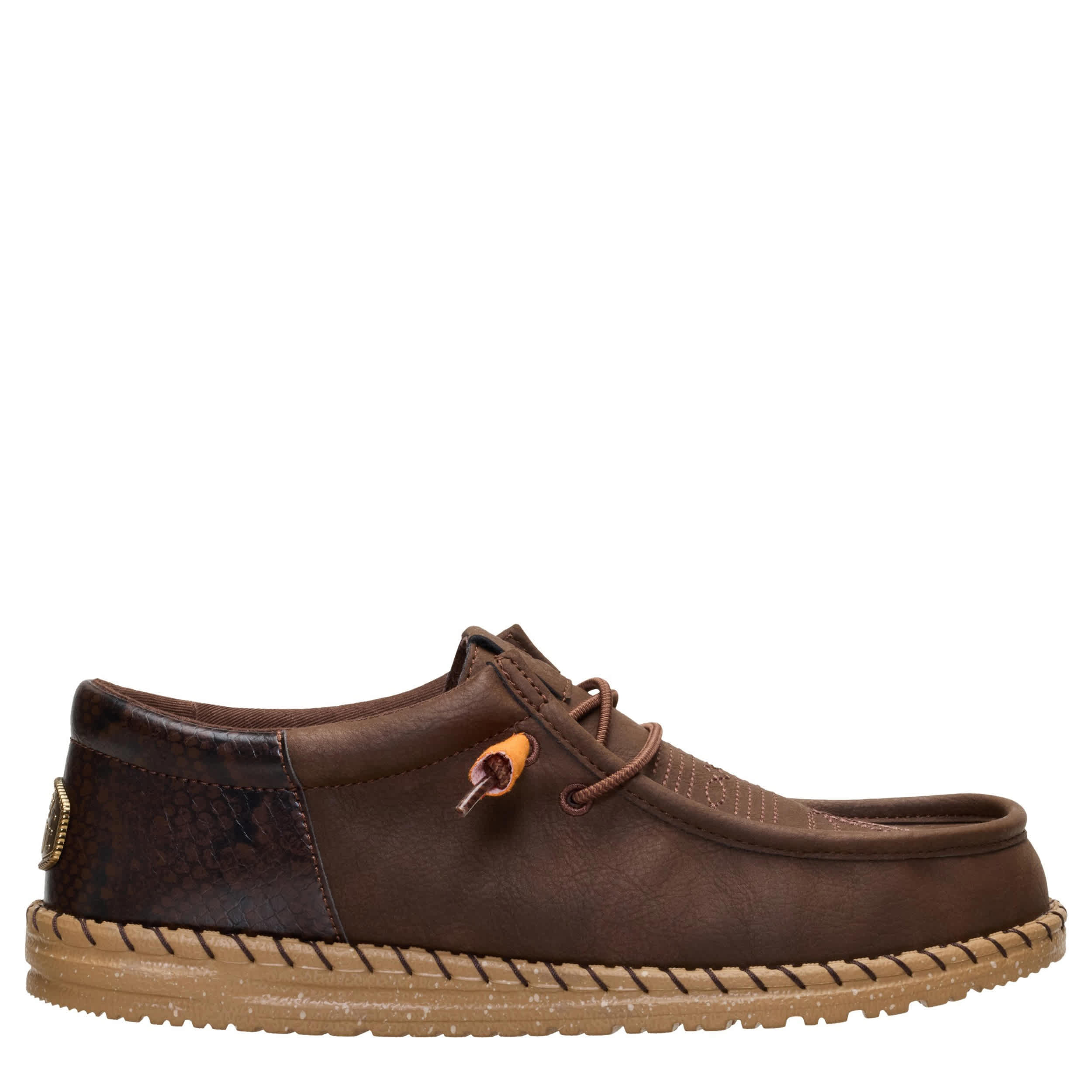 HEYDUDE-MENS WALLY FUNK HOUSTON RODEO SLIP ON SNEAKER-BROWN & TAN