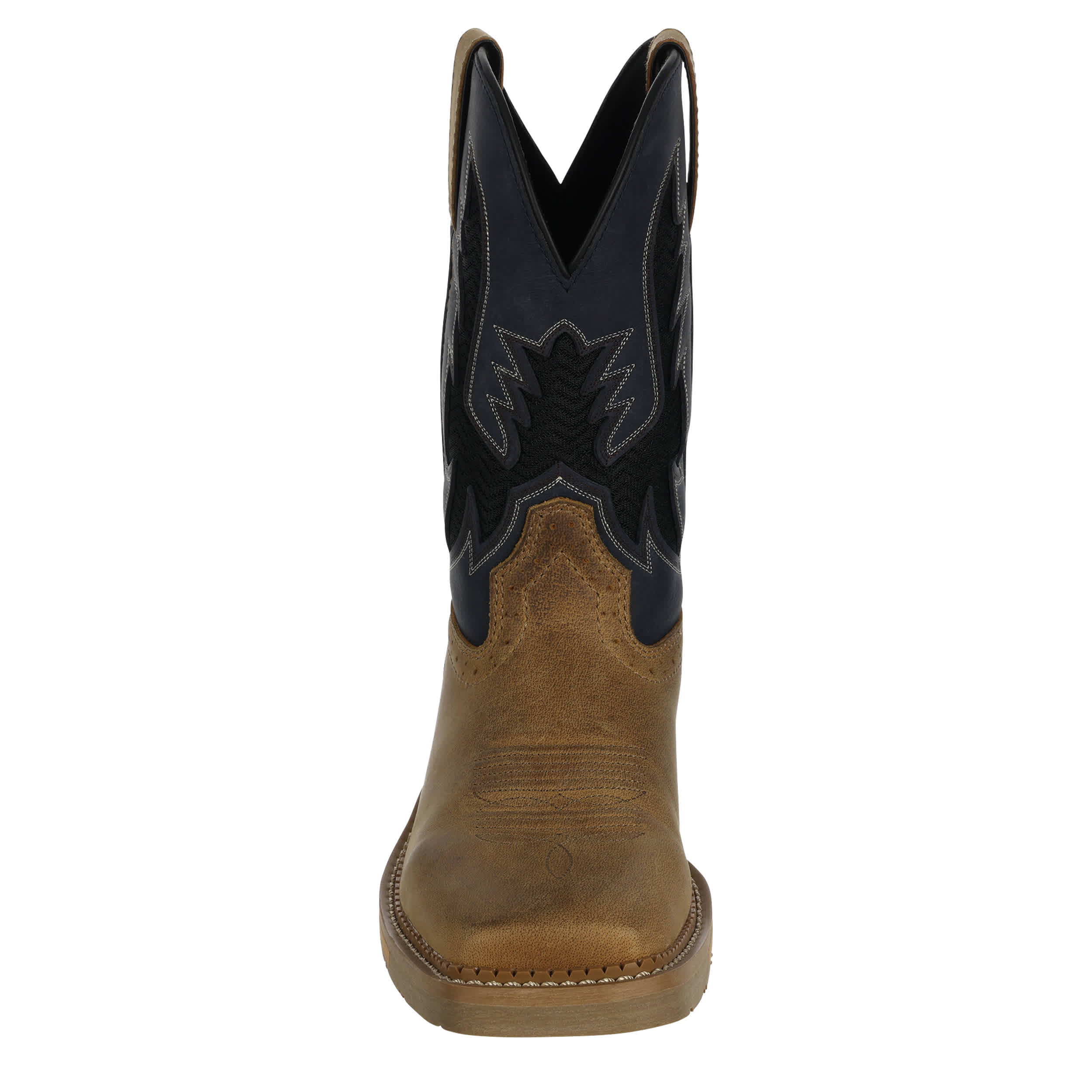 JUSTIN-MENS BOLT WESTERN BOOT-NAVY & TAN