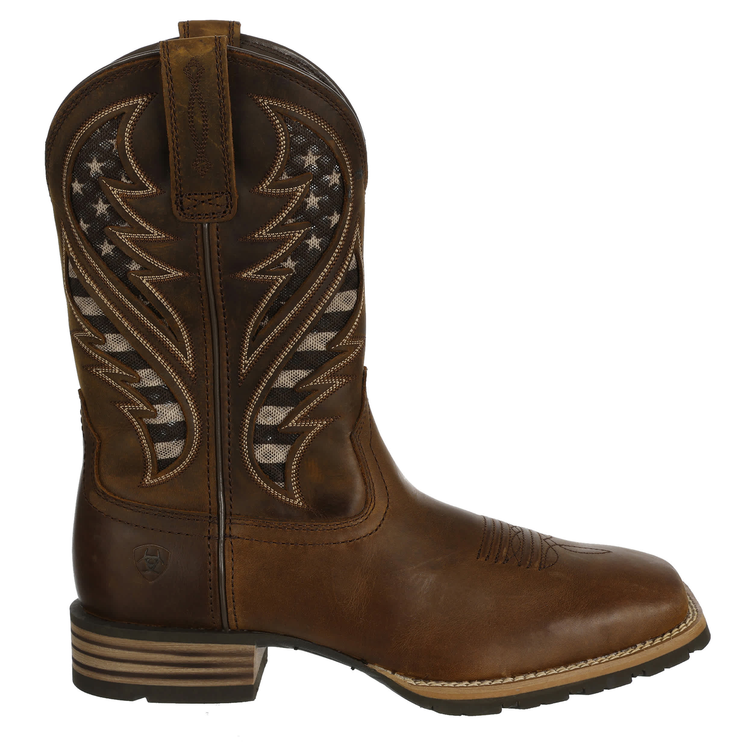 ARIAT-MENS HYBRID VENTTEK SQUARE TOE WESTERN BOOT-BROWN & 