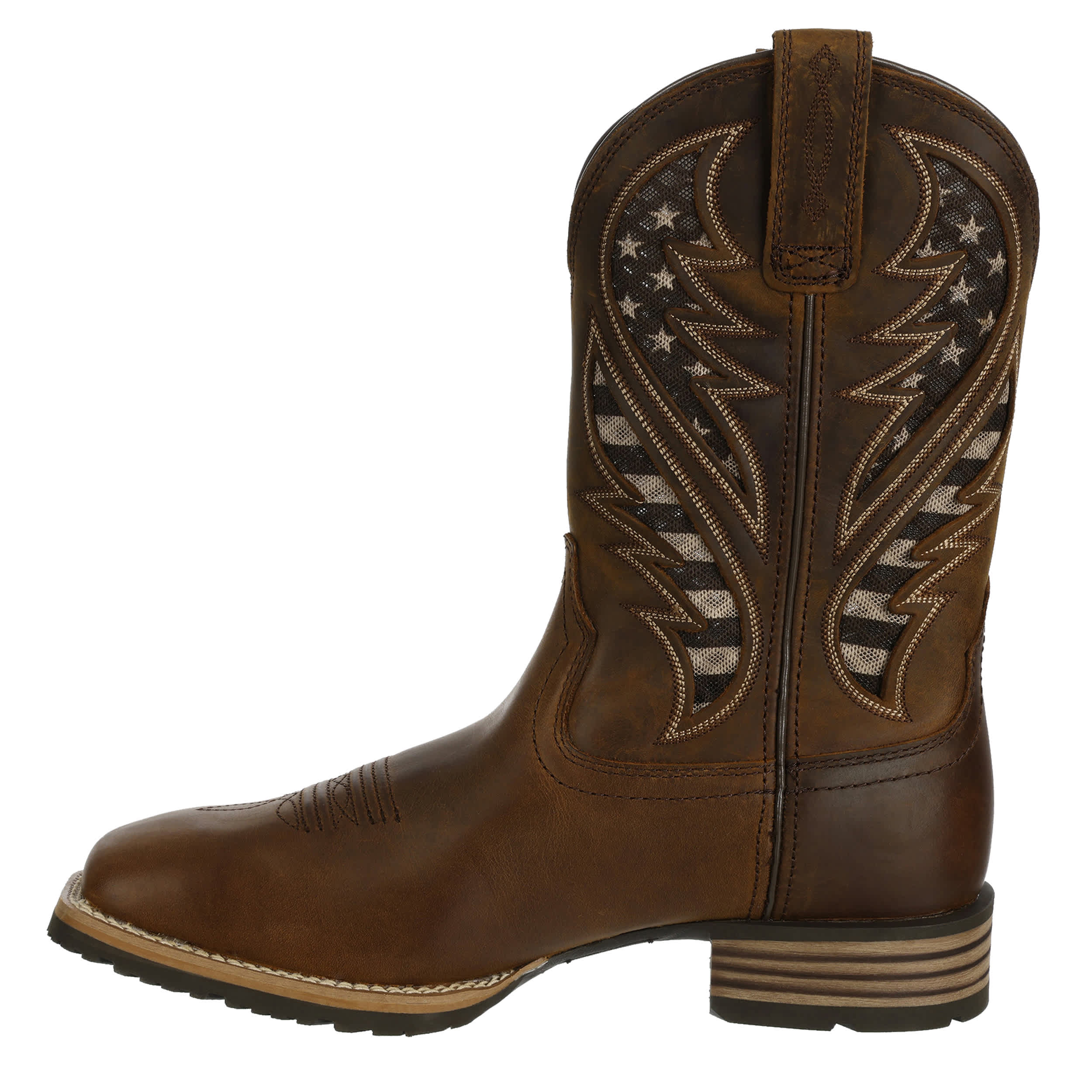 ARIAT-MENS HYBRID VENTTEK SQUARE TOE WESTERN BOOT-BROWN & 