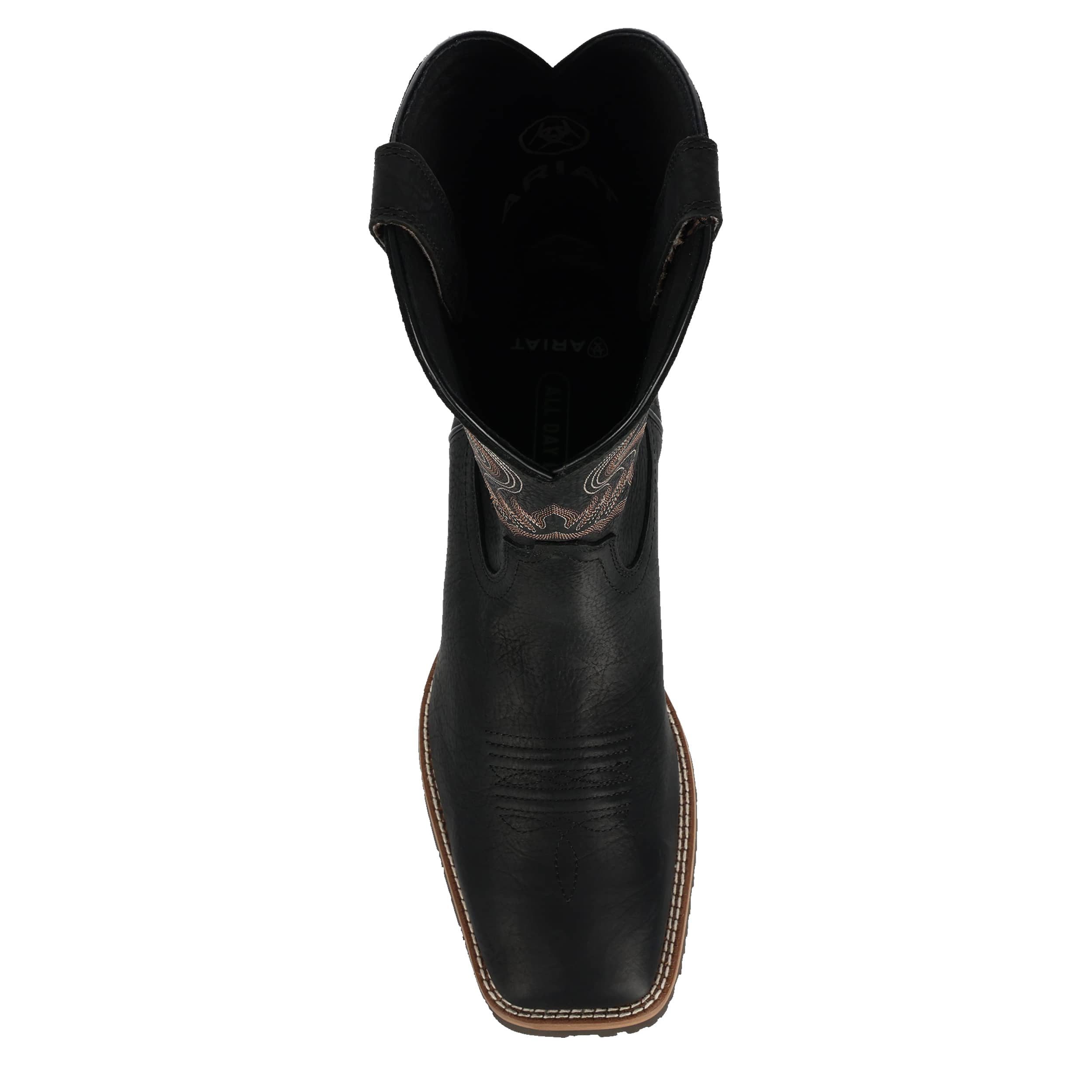 ARIAT-MENS HYBRID RANCHER SQUARE TOE WESTERN BOOT-BLACK & 
