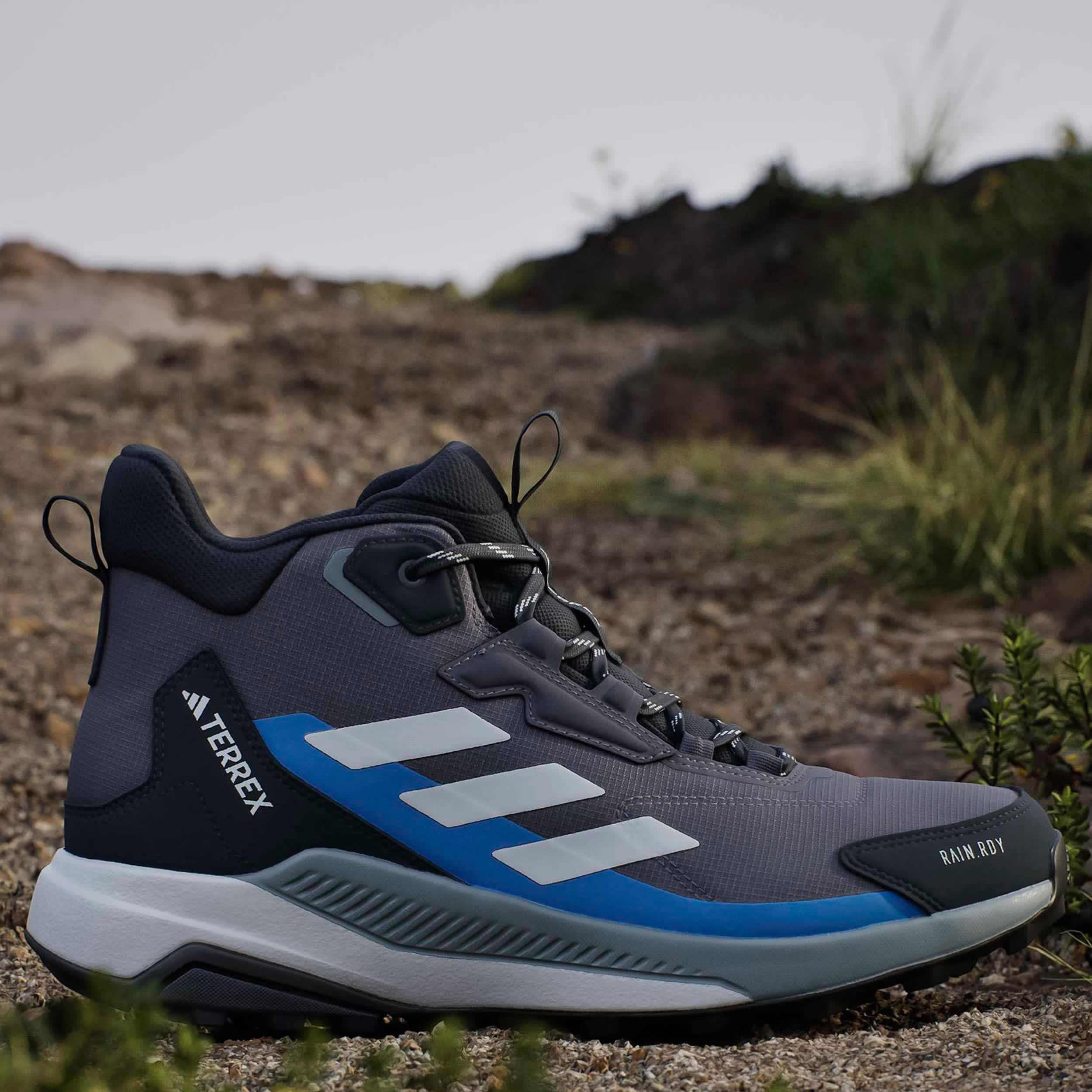ADIDAS-MENS TERREX ANYLANDER RAIN.RDY MID HIKING BOOT-BLACK & GREY