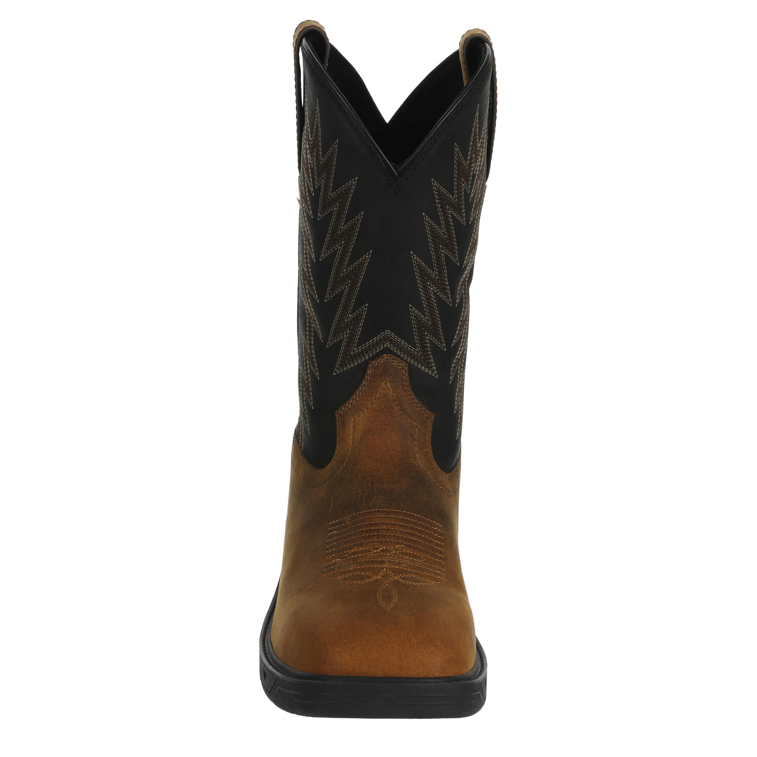 JUSTIN-MENS TASKMAKER SLIP RESISTANT WP WESTERN BOOT-BLACK & BROWN