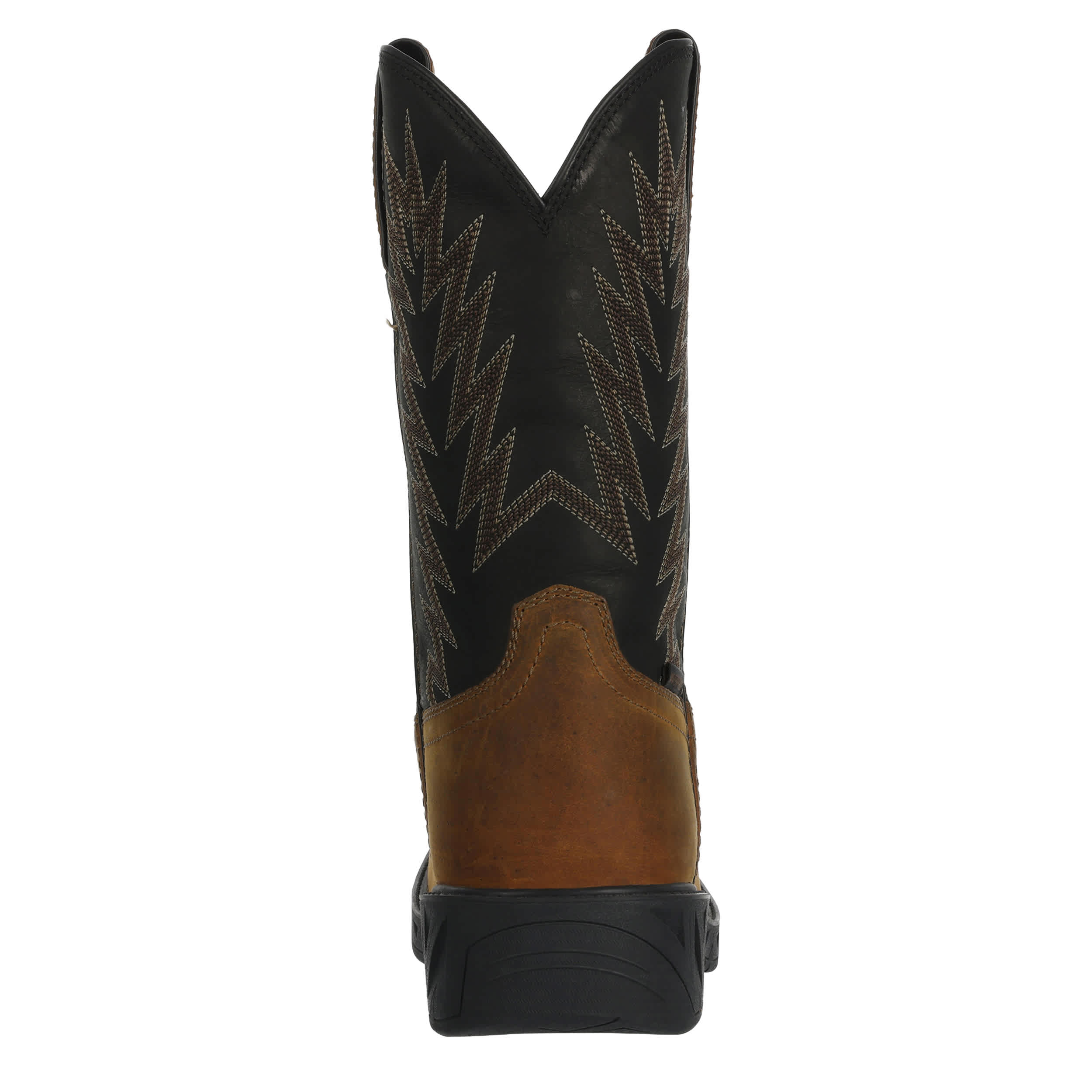 JUSTIN-MENS TASKMAKER SLIP RESISTANT WP WESTERN BOOT-BLACK & BROWN