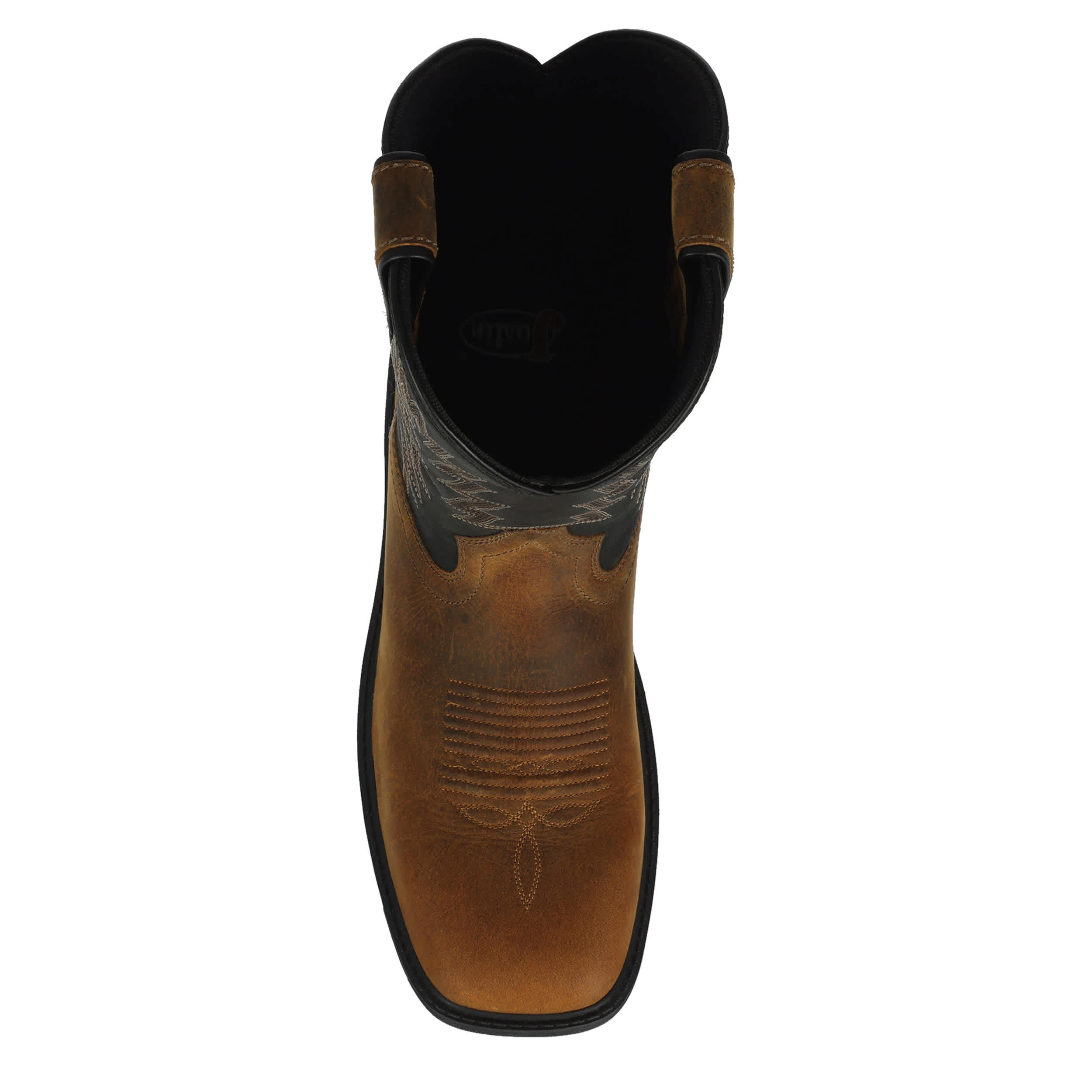 JUSTIN-MENS TASKMAKER SLIP RESISTANT WP WESTERN BOOT-BLACK & BROWN