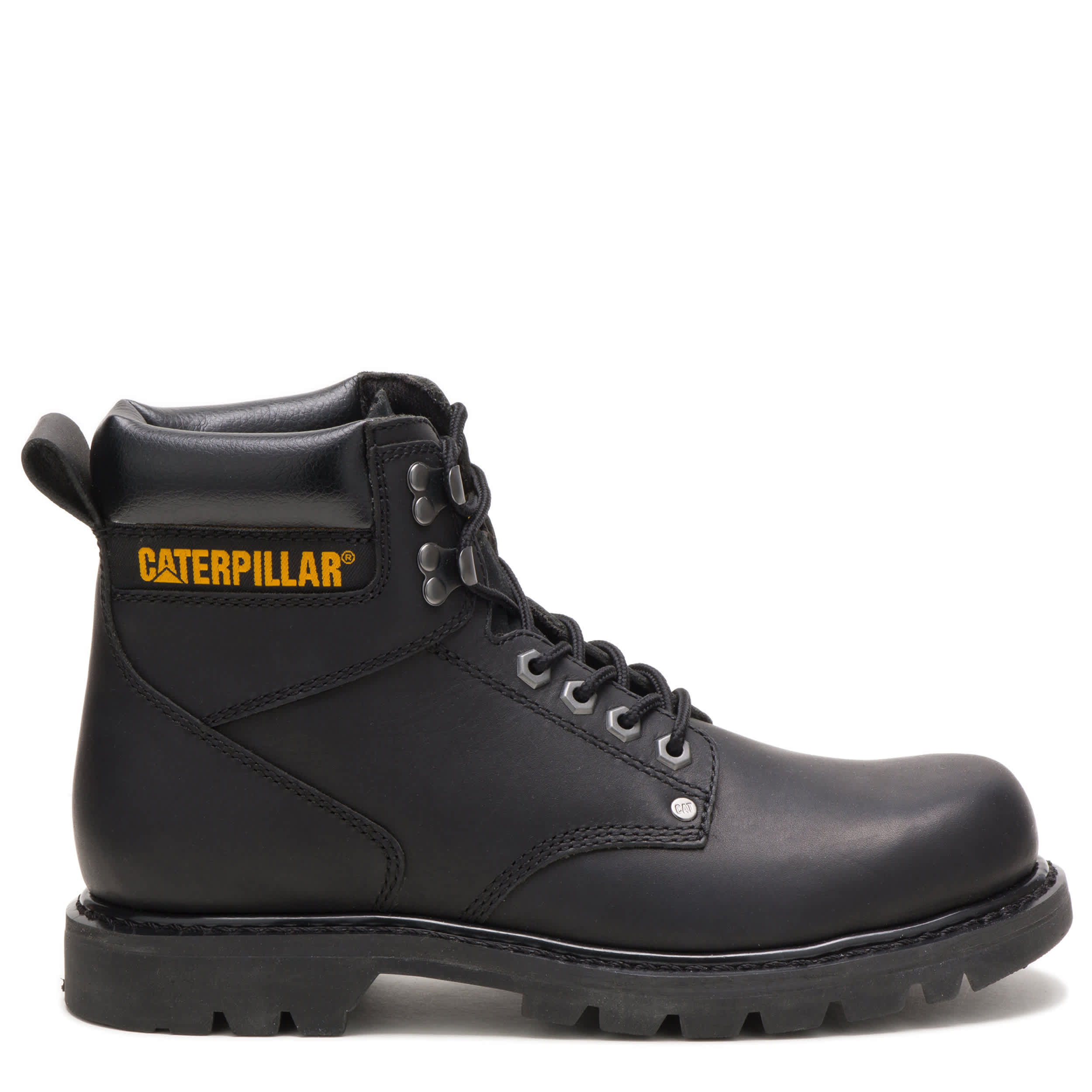 CATERPILLAR-MENS SECOND SHIFT SOFT TOE WORK BOOT-BLACK & BLACK