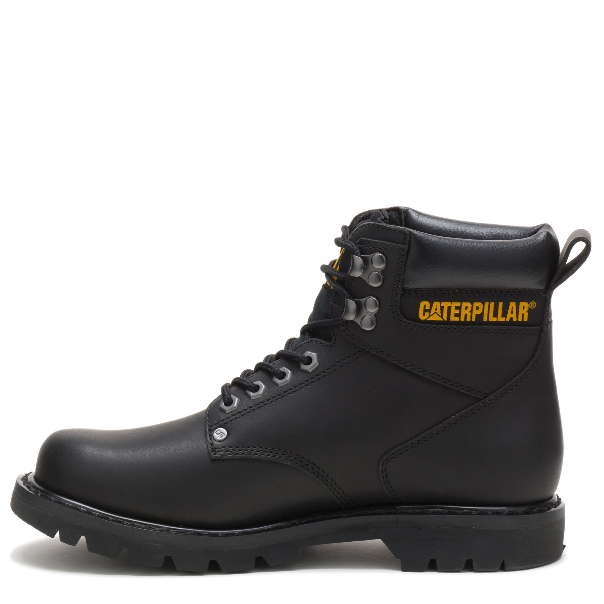 CATERPILLAR-MENS SECOND SHIFT SOFT TOE WORK BOOT-BLACK & BLACK