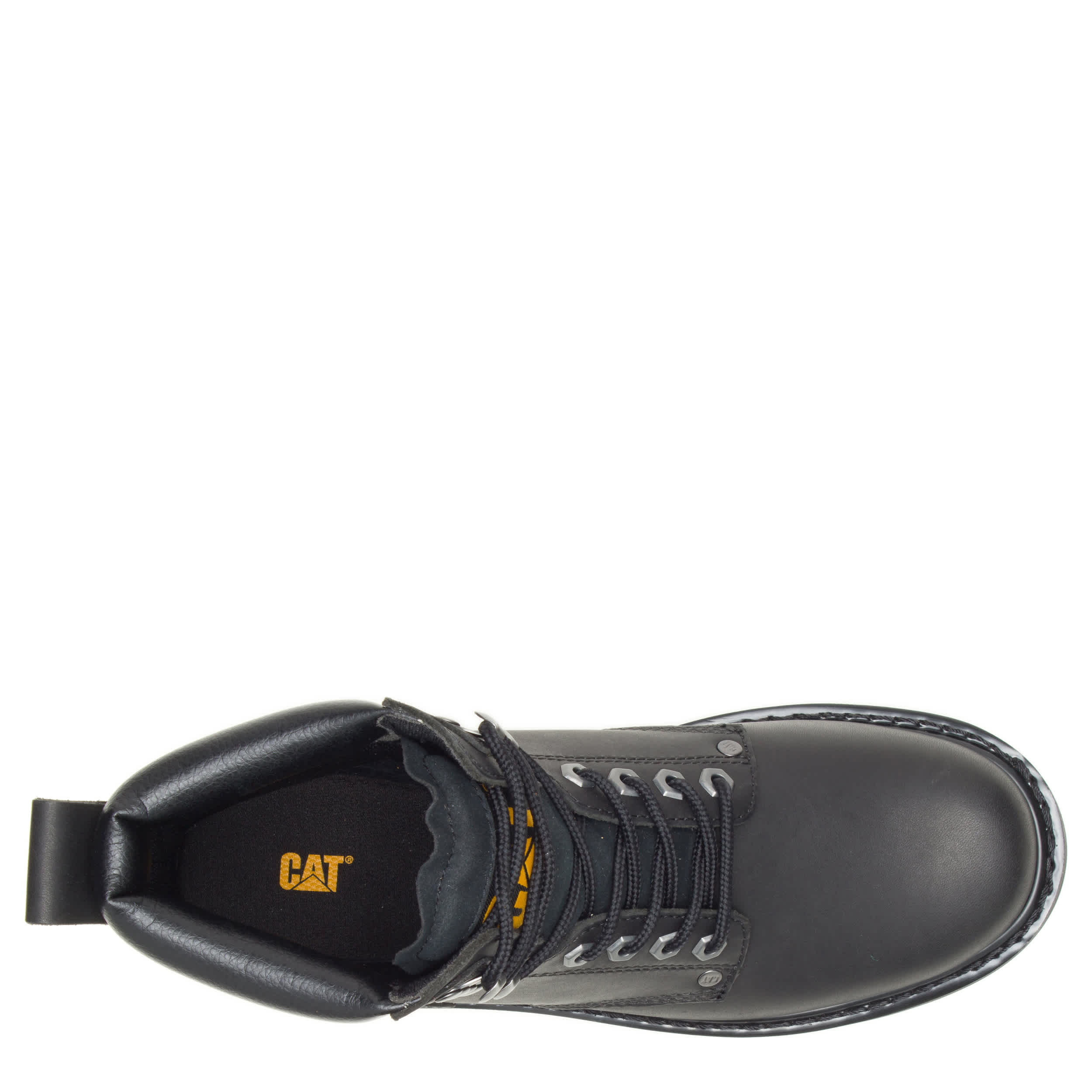 CATERPILLAR-MENS SECOND SHIFT SOFT TOE WORK BOOT-BLACK & BLACK