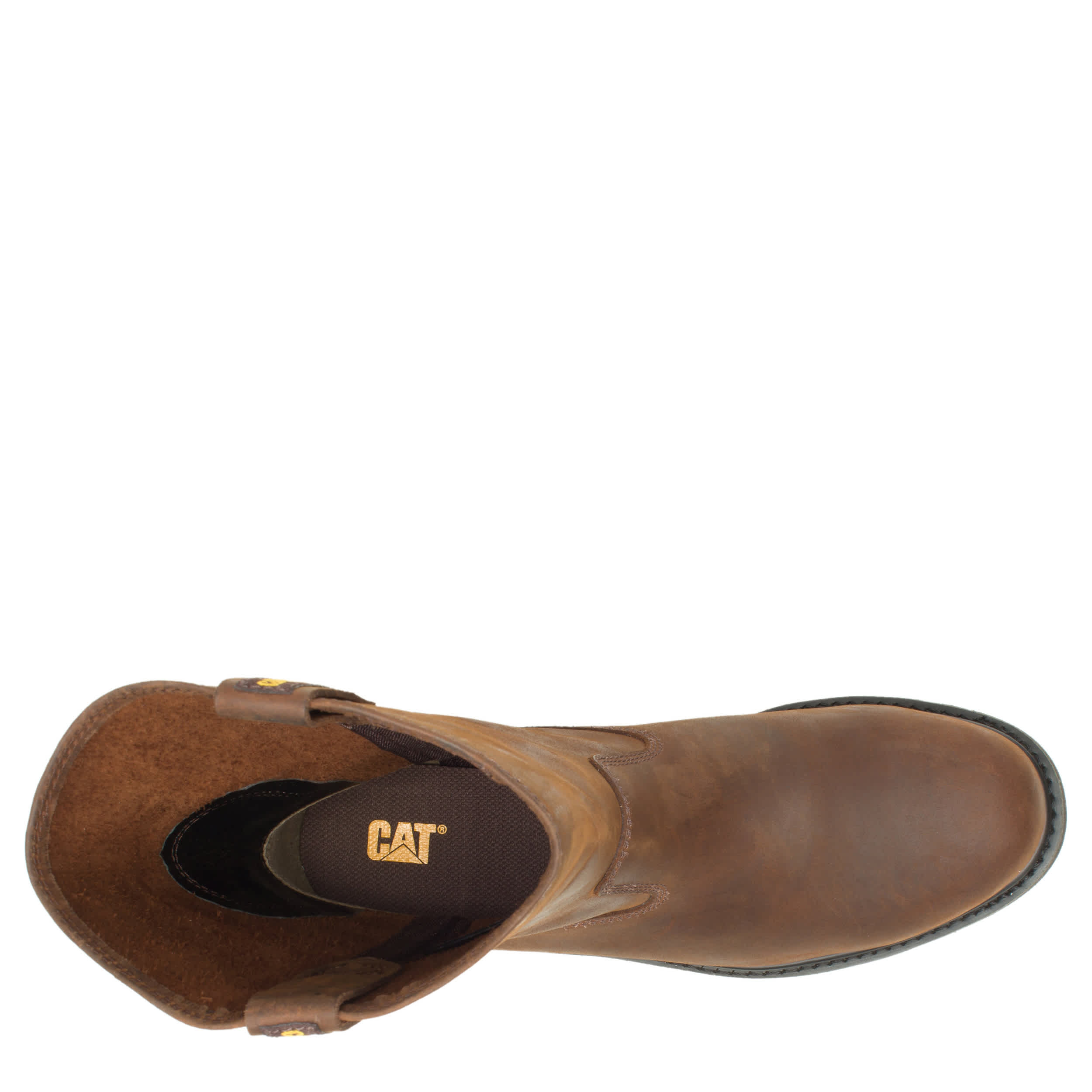 CATERPILLAR-MENS REVOLVER STEEL TOE WORK BOOT-DARK BROWN & 