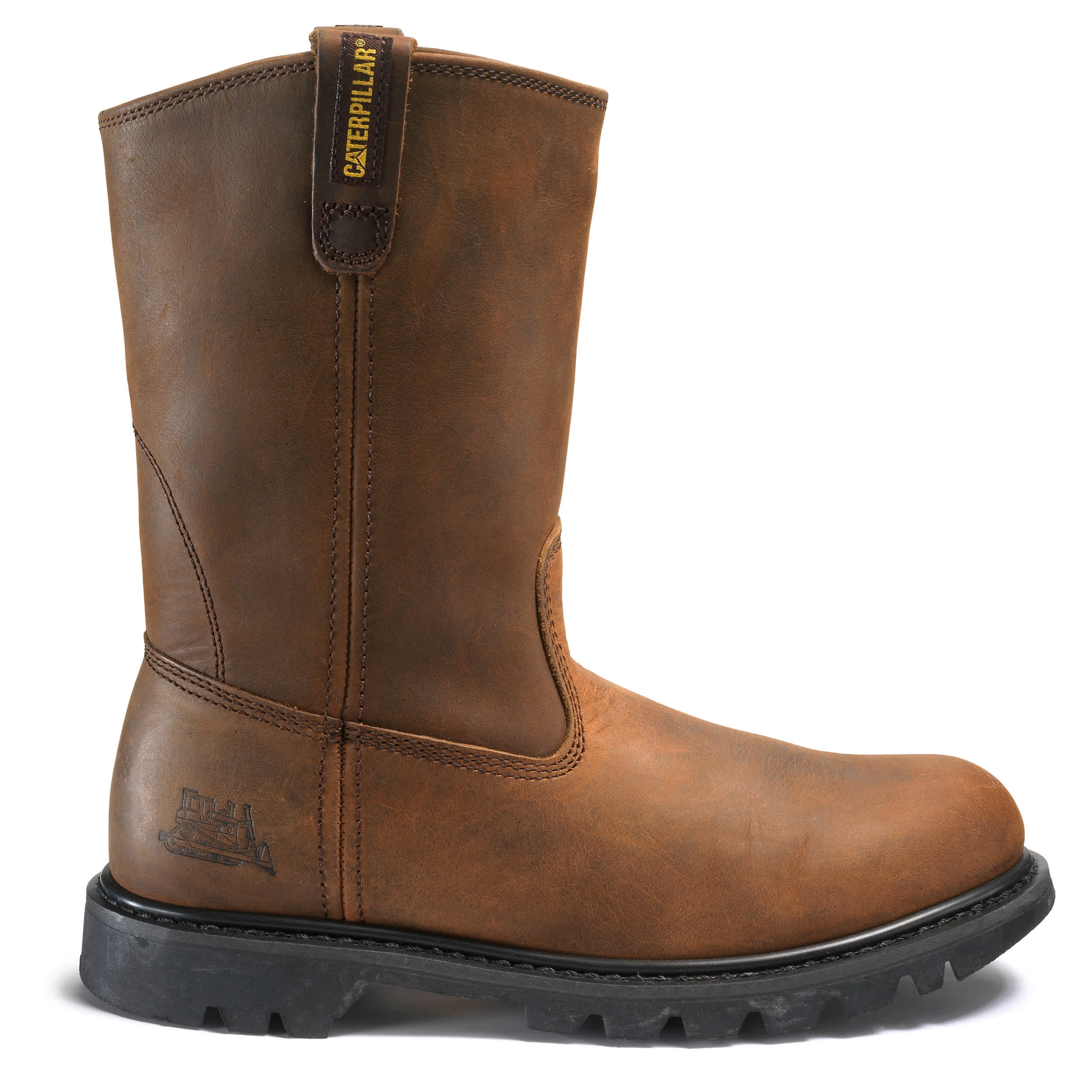 CATERPILLAR-MENS REVOLVER STEEL TOE WORK BOOT-DARK BROWN & 