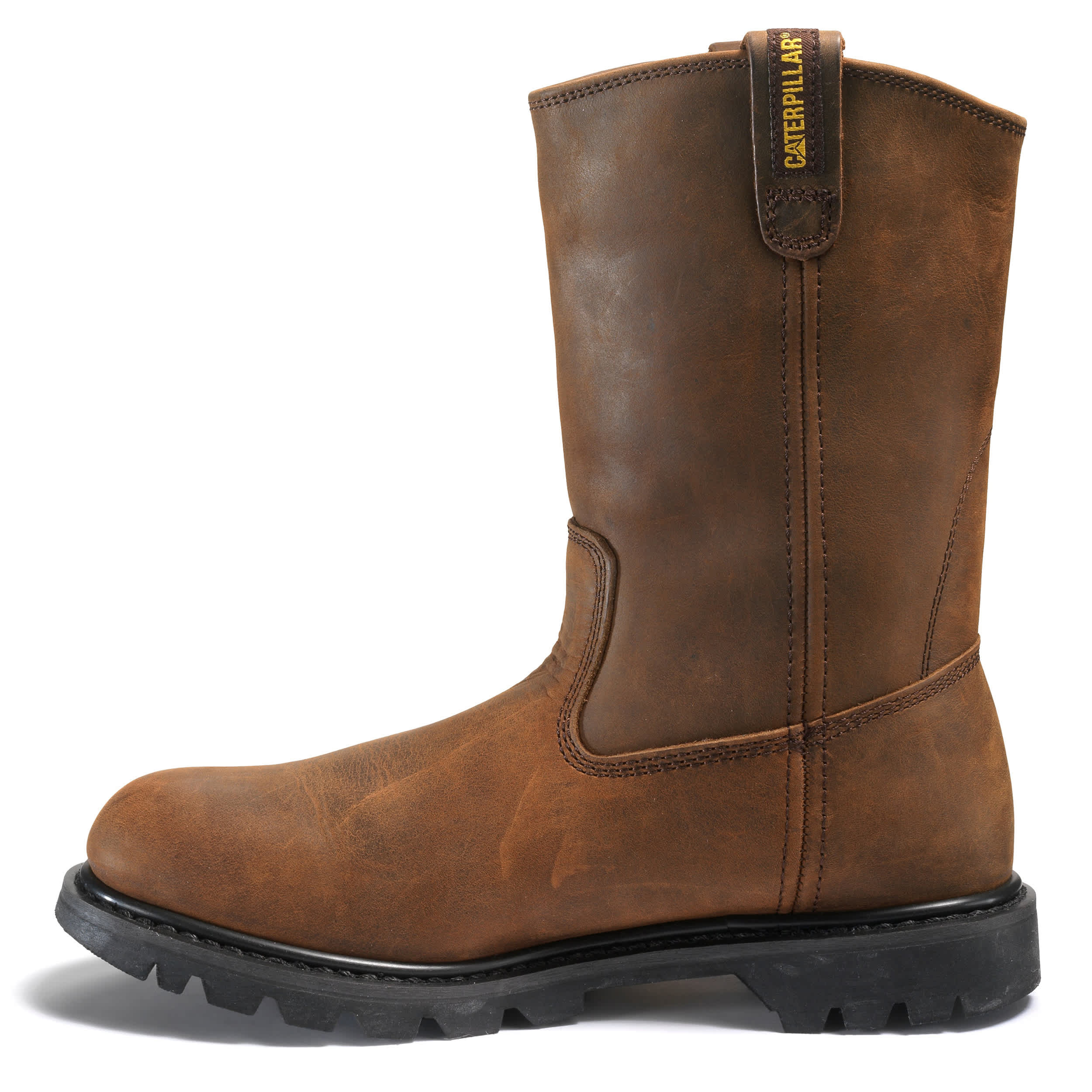 CATERPILLAR-MENS REVOLVER STEEL TOE WORK BOOT-DARK BROWN & 