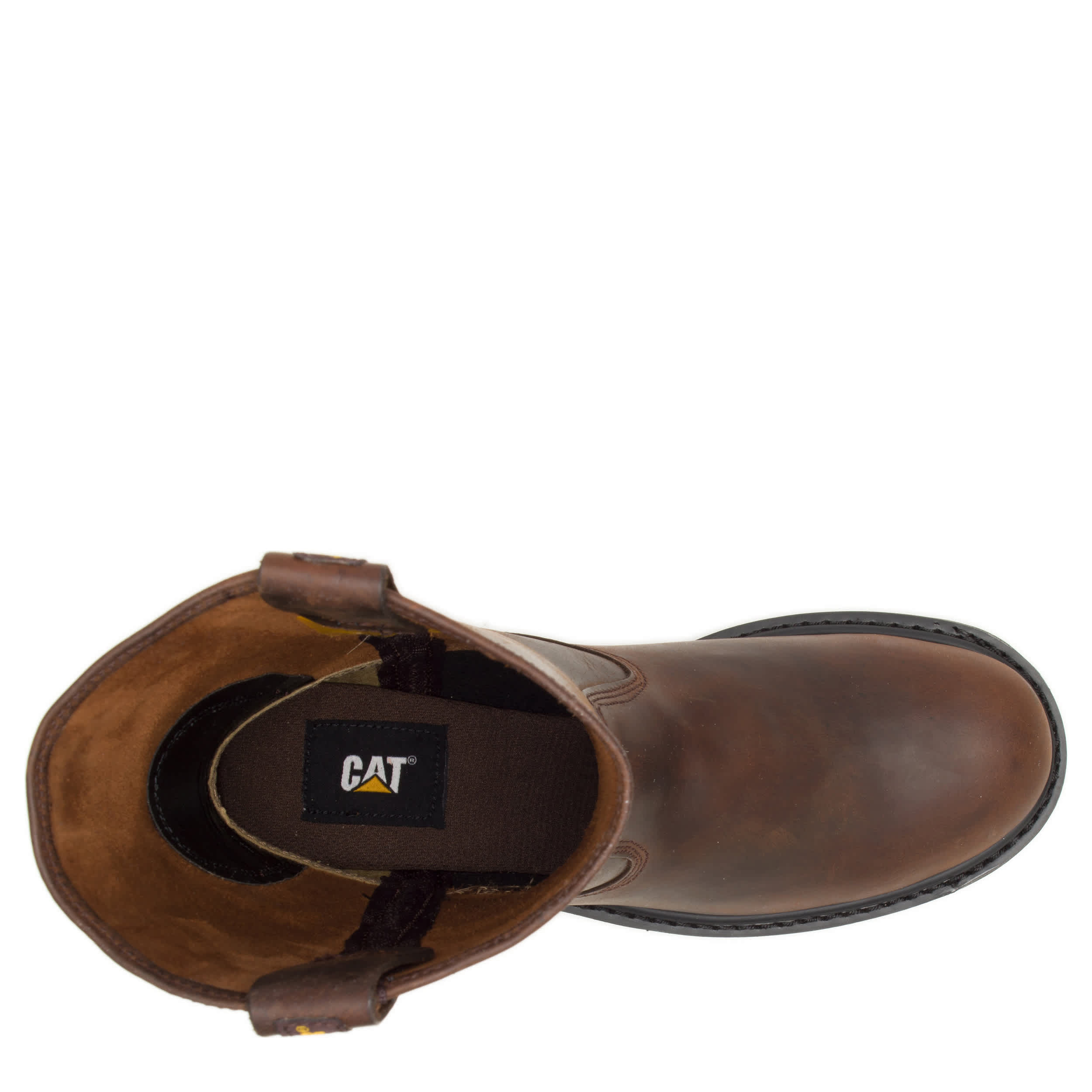 CATERPILLAR-MENS REVOLVER STEEL TOE WORK BOOT-DARK BROWN & 