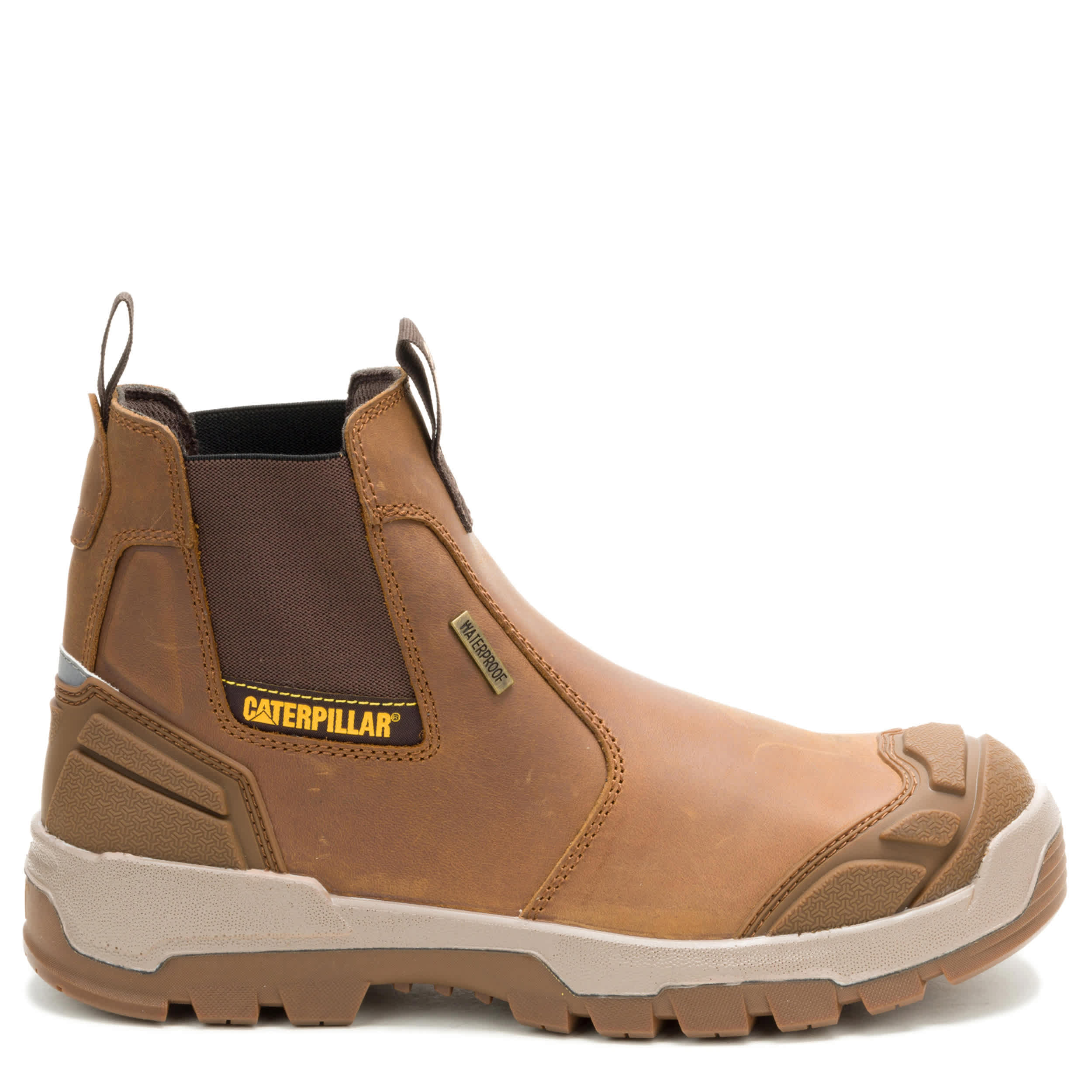 CATERPILLAR-MENS STRIVER CHELSEA XL STEEL TOE WORK BOOT-KHAKI & 