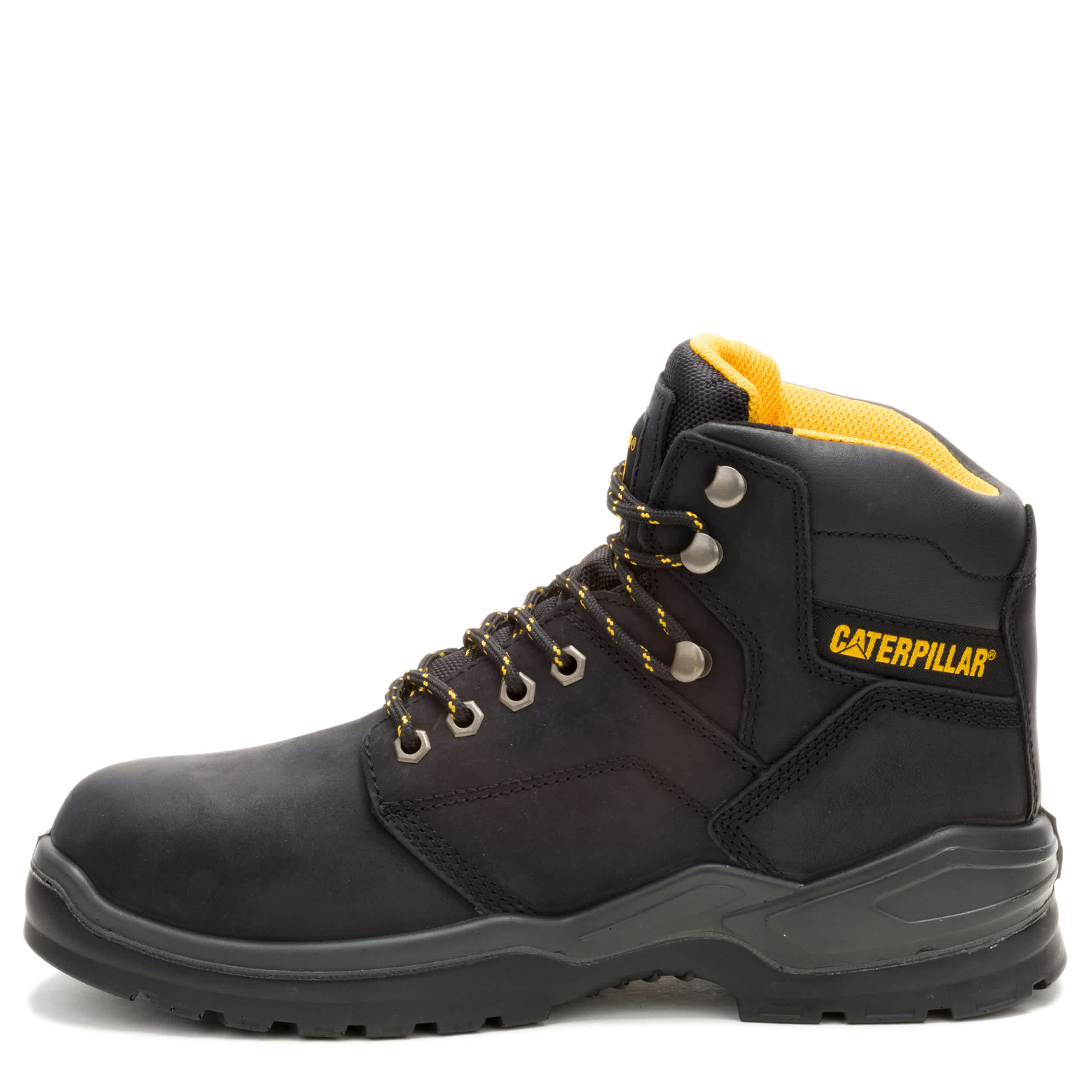 CATERPILLAR-MENS STRIVER WATERPROOF STEEL TOE WORK BOOT-BLACK & 