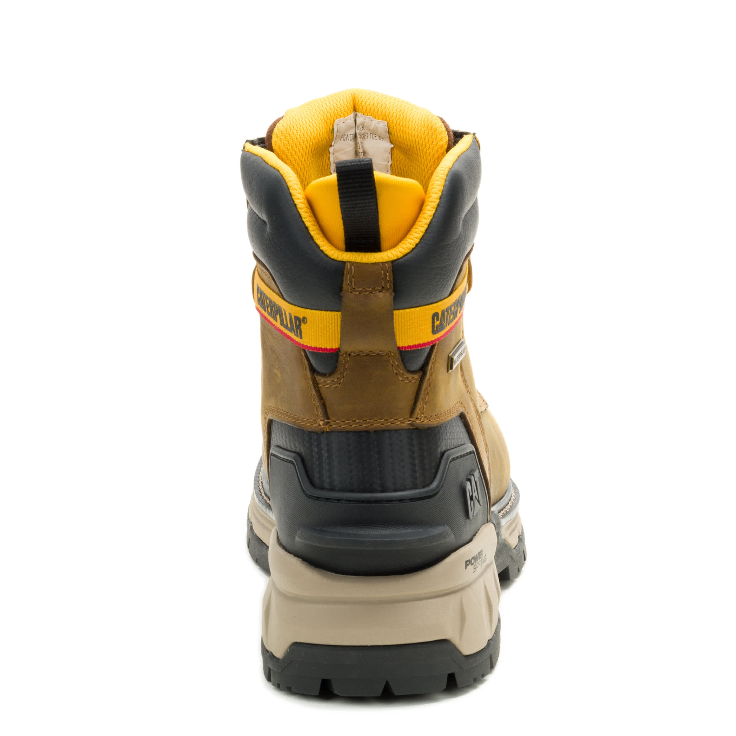 CATERPILLAR-MENS EXCAVATOR POWER SPRING SOFT TOE 6" WP WORK BOOT-KHAKI & 