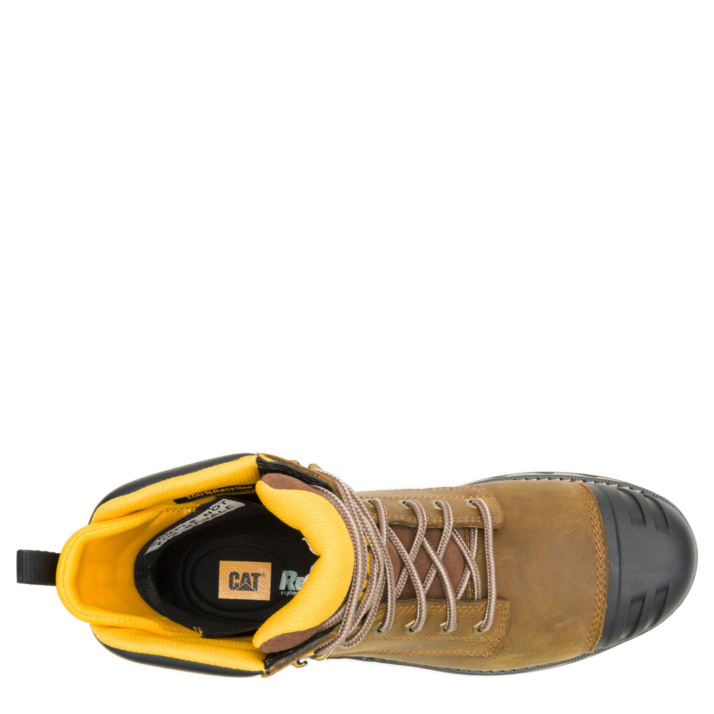 CATERPILLAR-MENS EXCAVATOR POWER SPRING SOFT TOE 6" WP WORK BOOT-KHAKI & 