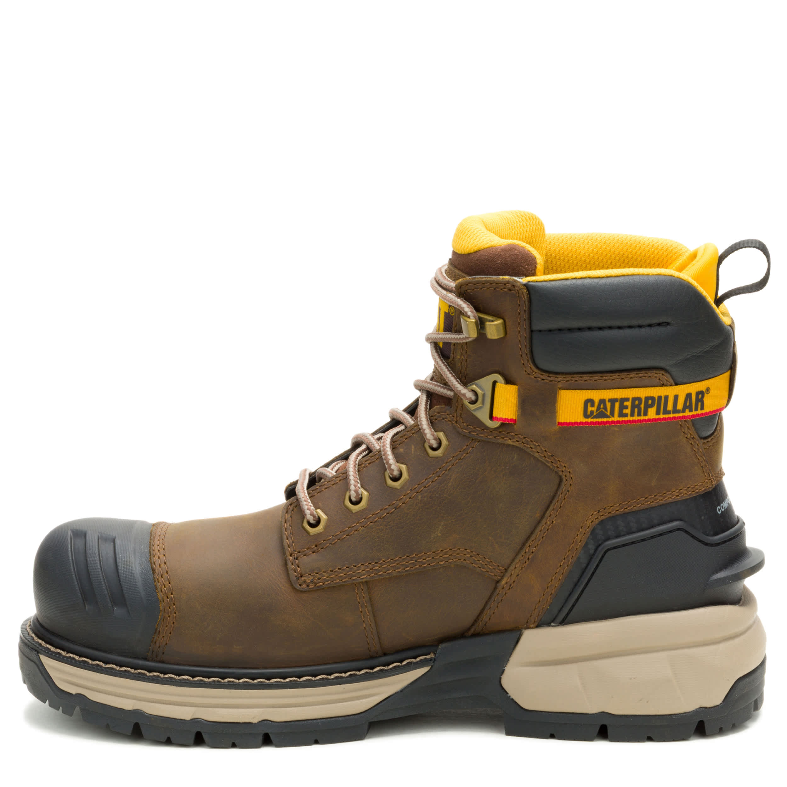 CATERPILLAR-MENS EXCAVATOR POWER SPING COMPOSITE TOE 6" WP WORK-KHAKI & 