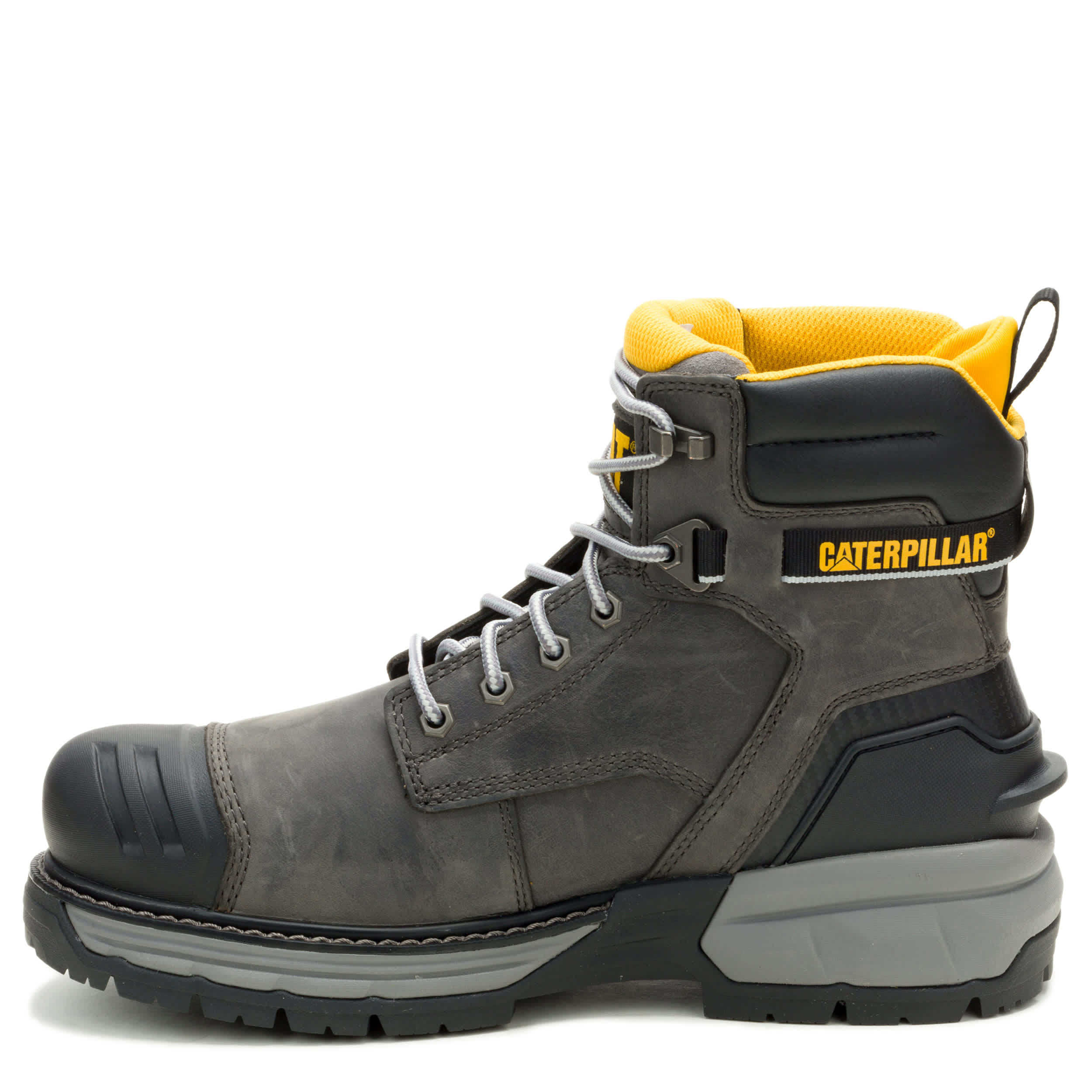 CATERPILLAR-MENS EXCAVATOR POWER SPRING SOFT TOE 6" WATERPROOF WORK-GREY & 