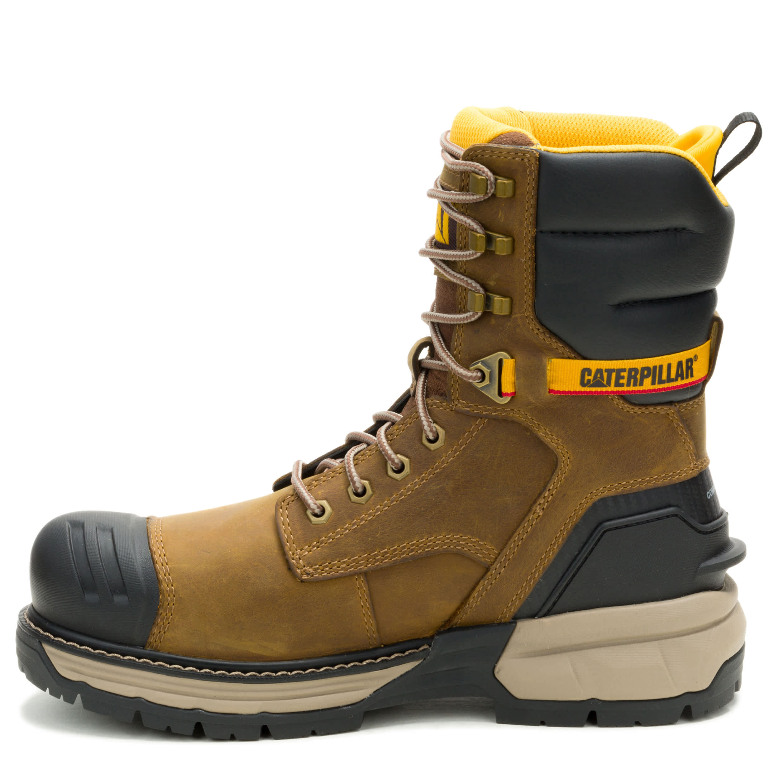 CATERPILLAR-MENS EXCAVATOR POWER SPING COMPOSITE TOE 8" WP WORK-KHAKI & KHAKI