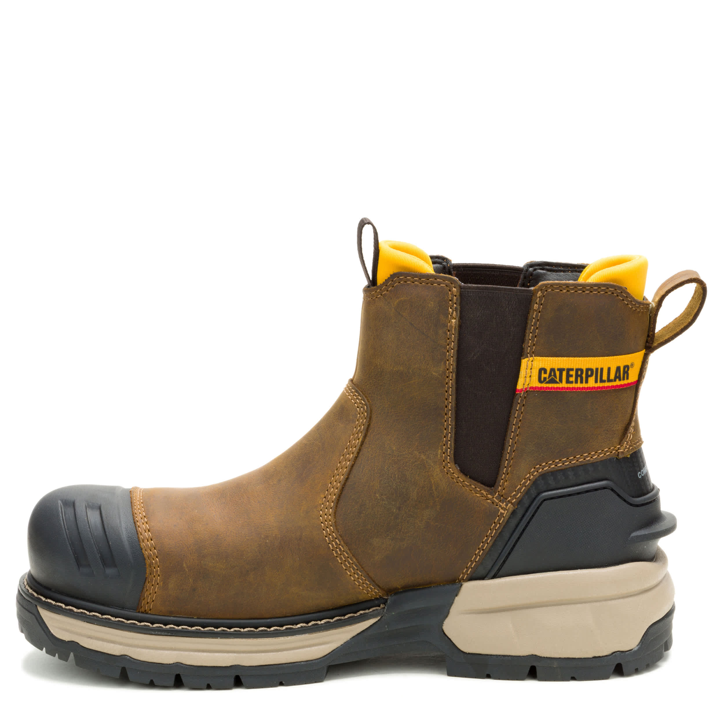 CATERPILLAR-MENS EXCAVATOR POWER SPRING CHELSEA CT WORK BOOT-KHAKI & 