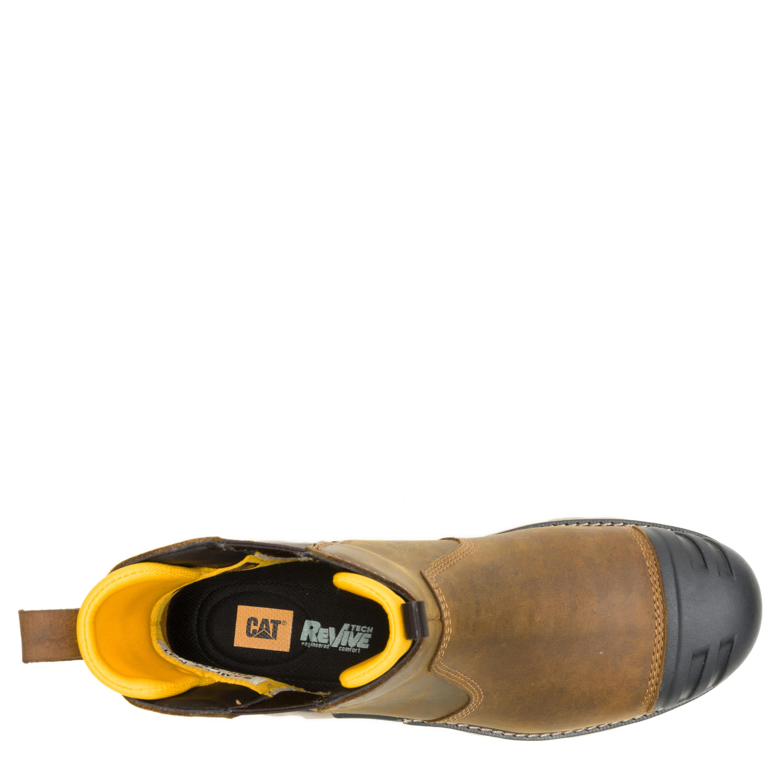 CATERPILLAR-MENS EXCAVATOR POWER SPRING CHELSEA CT WORK BOOT-KHAKI & 