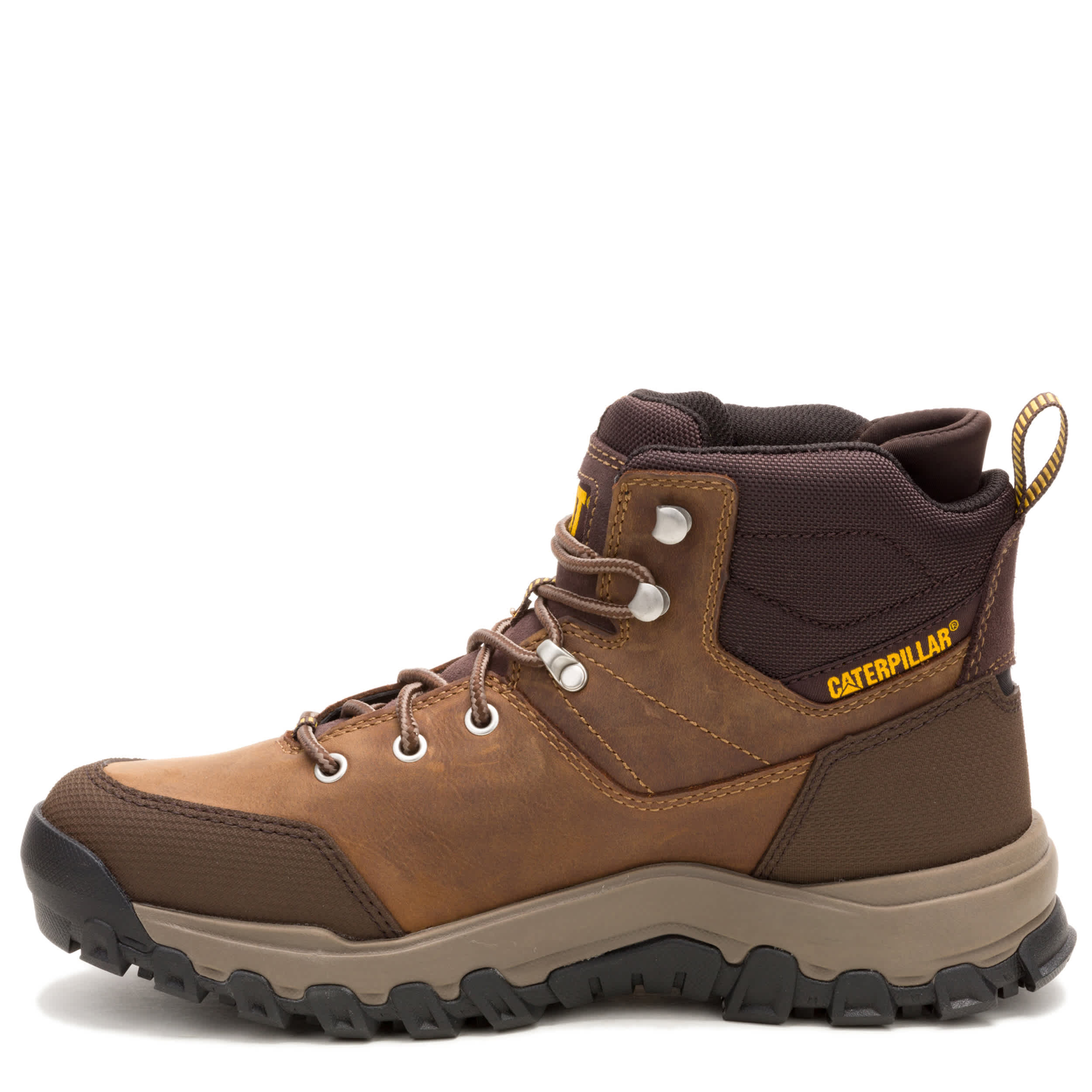 CATERPILLAR-MENS THRESHOLD REBOUND WATERPROOF SOFT TOE WORK BOOT-BROWN & 