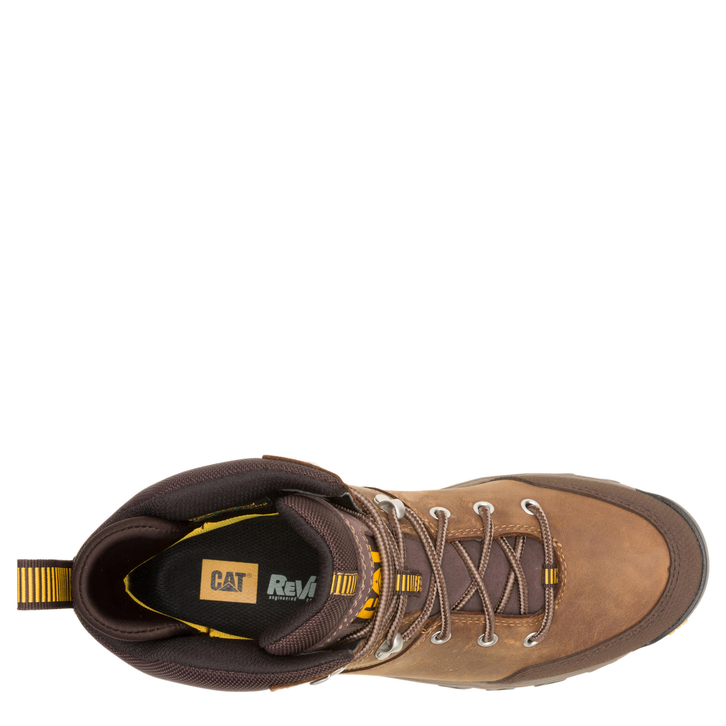 CATERPILLAR-MENS THRESHOLD REBOUND WATERPROOF SOFT TOE WORK BOOT-BROWN & 
