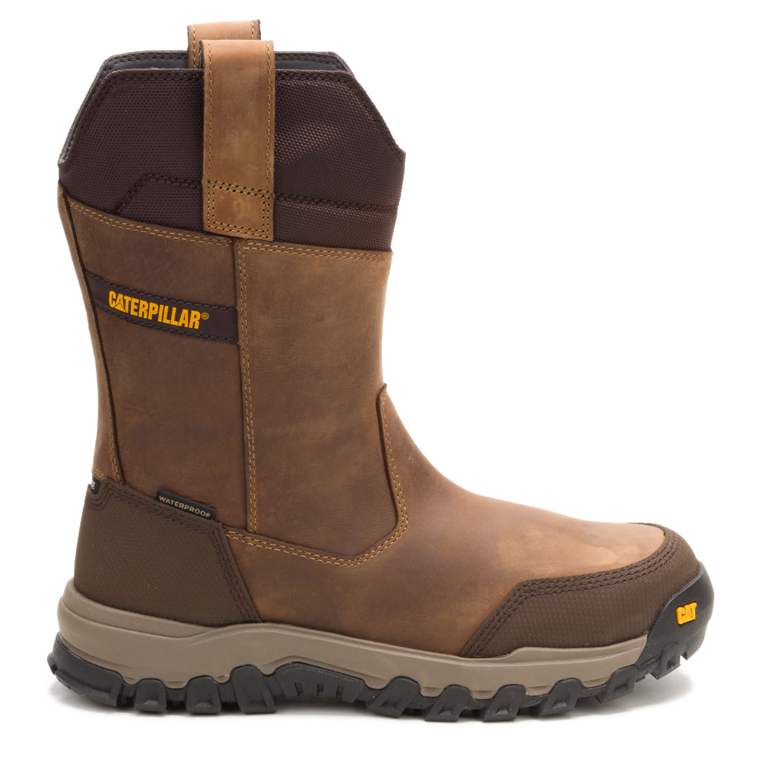 CATERPILLAR-MENS THRESHOLD REBOUND PULL ON ST WORK BOOT-BROWN & 