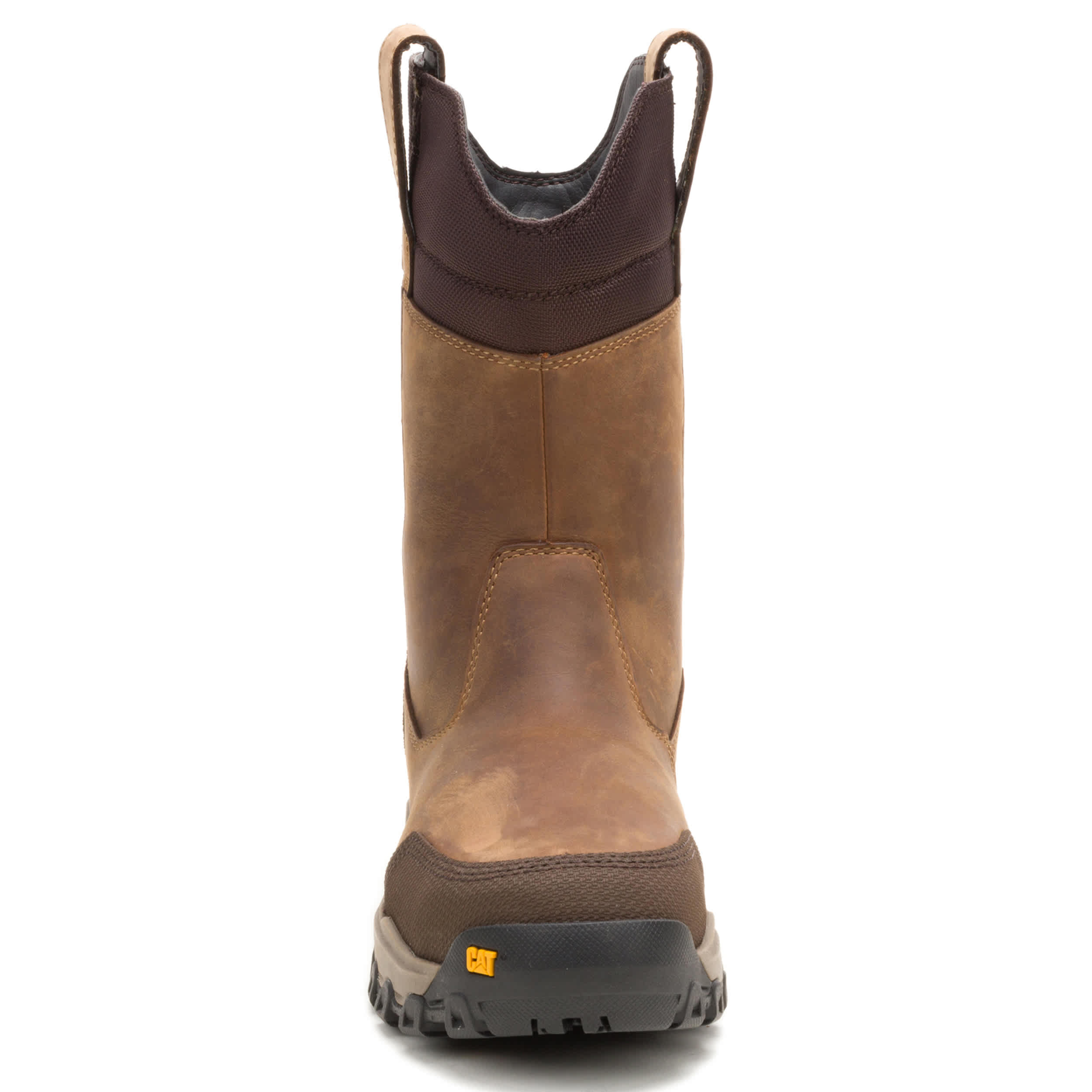 CATERPILLAR-MENS THRESHOLD REBOUND PULL ON ST WORK BOOT-BROWN & 