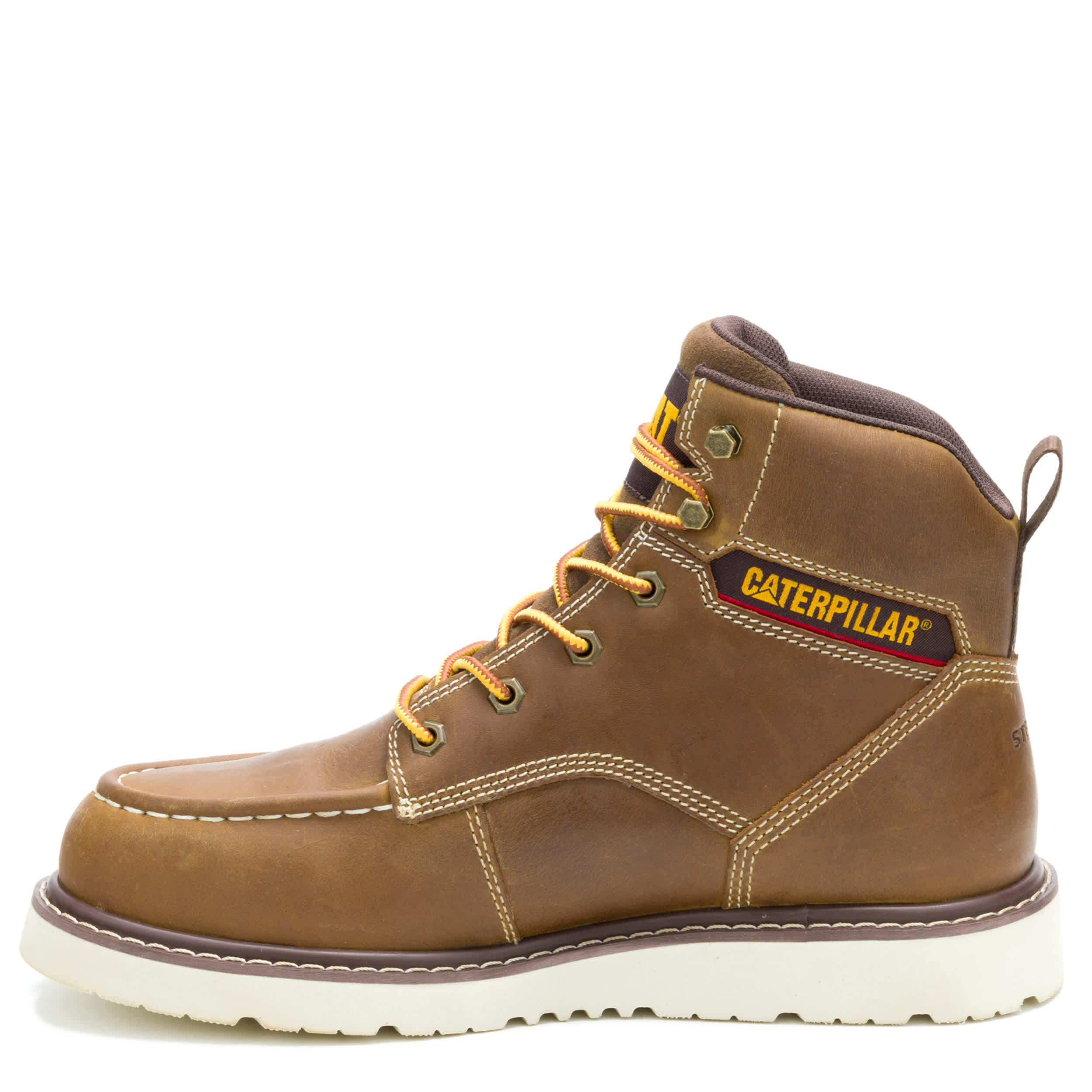 CATERPILLAR-MENS RECLAIMER WEDGE STEEL TOE WORK BOOT-KHAKI & 