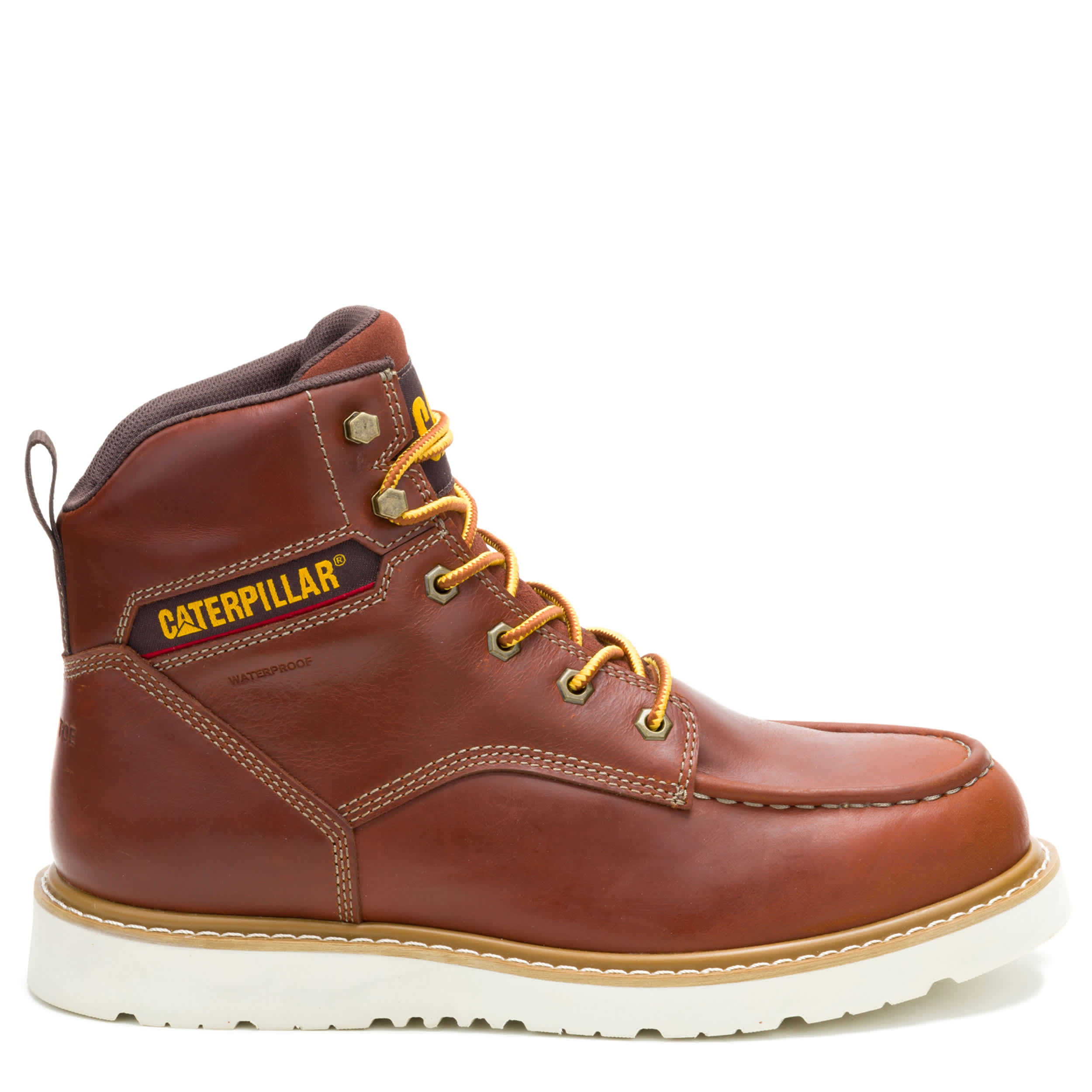 CATERPILLAR-MENS RECLAIMER WEDGE STEEL TOE WORK BOOT-RUST & 