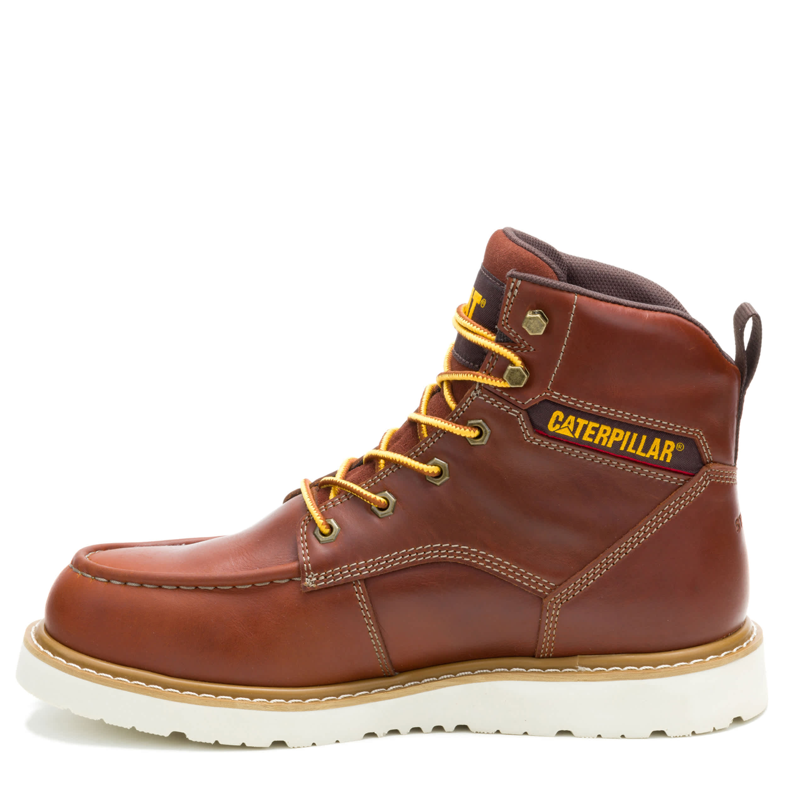 CATERPILLAR-MENS RECLAIMER WEDGE STEEL TOE WORK BOOT-RUST & 
