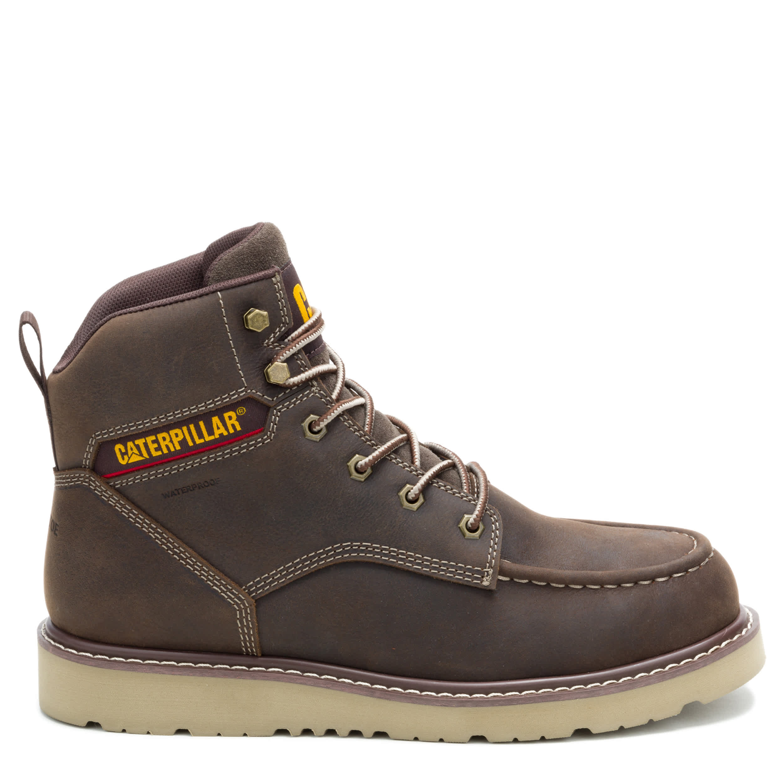 CATERPILLAR-MENS RECLAIMER WEDGE SOFT TOE WORK BOOT-COFFEE & 