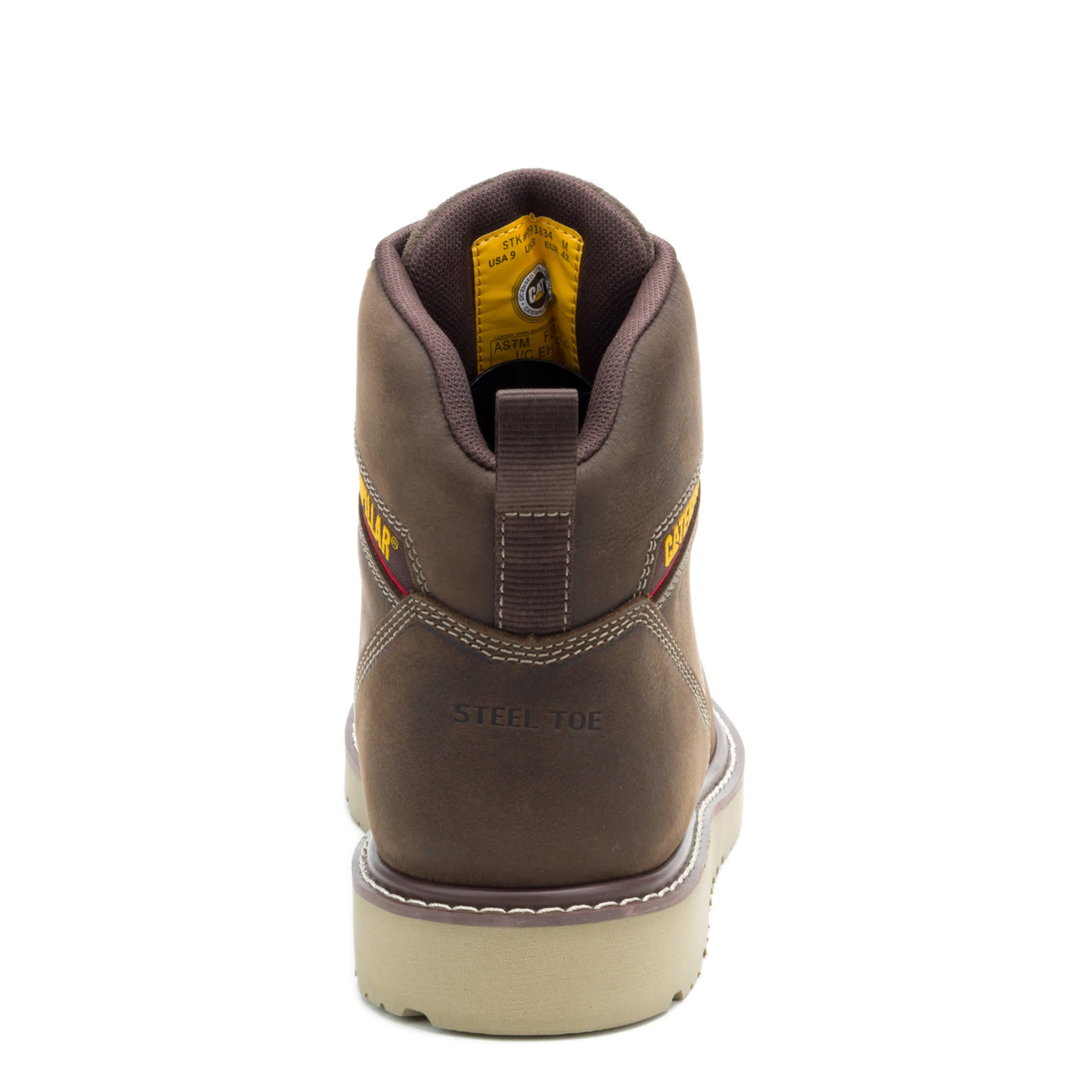 CATERPILLAR-MENS RECLAIMER WEDGE SOFT TOE WORK BOOT-COFFEE & 