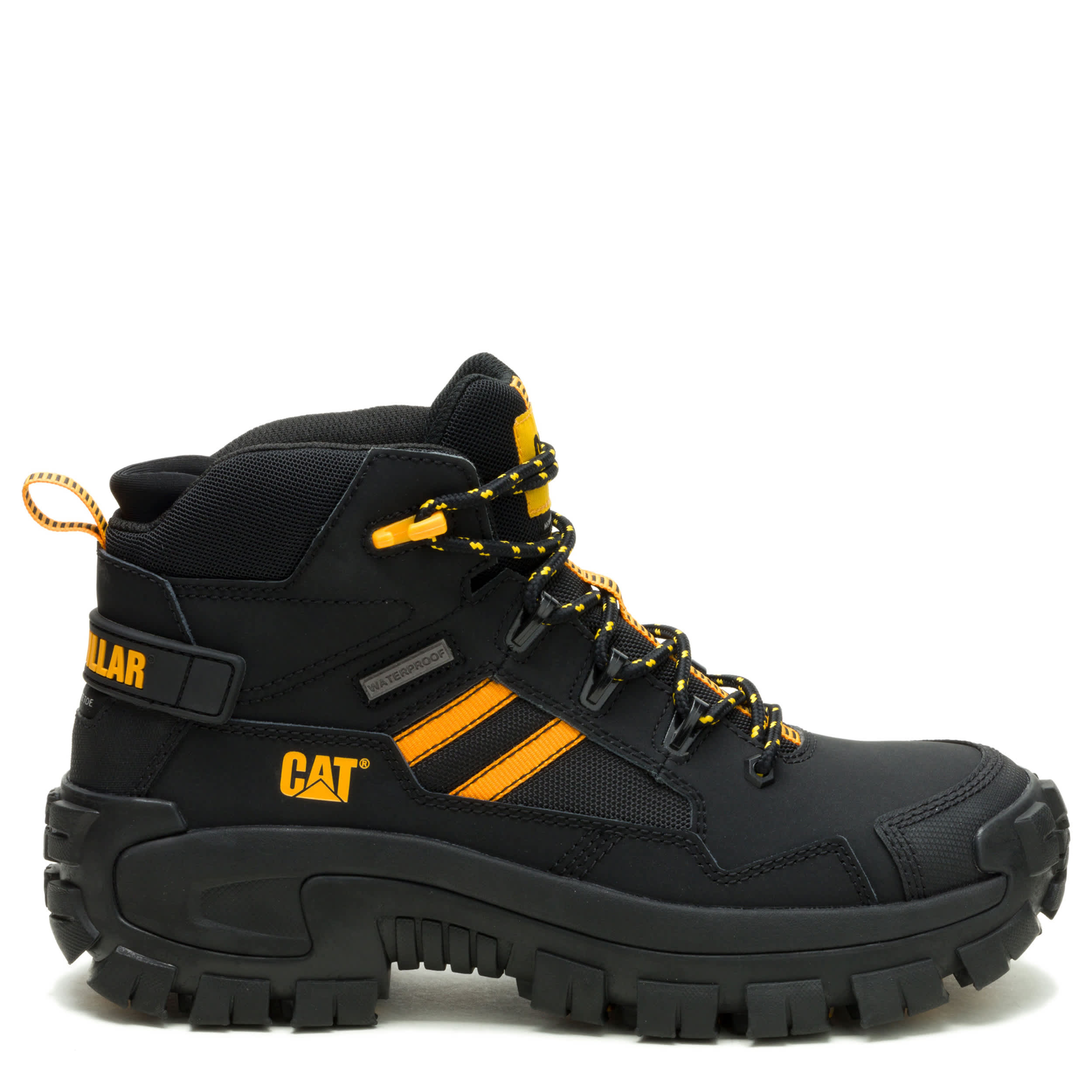 CATERPILLAR-MENS INVADER MID VENT WATERPROOF COMPOSITE WORK BOOT-BLACK & 