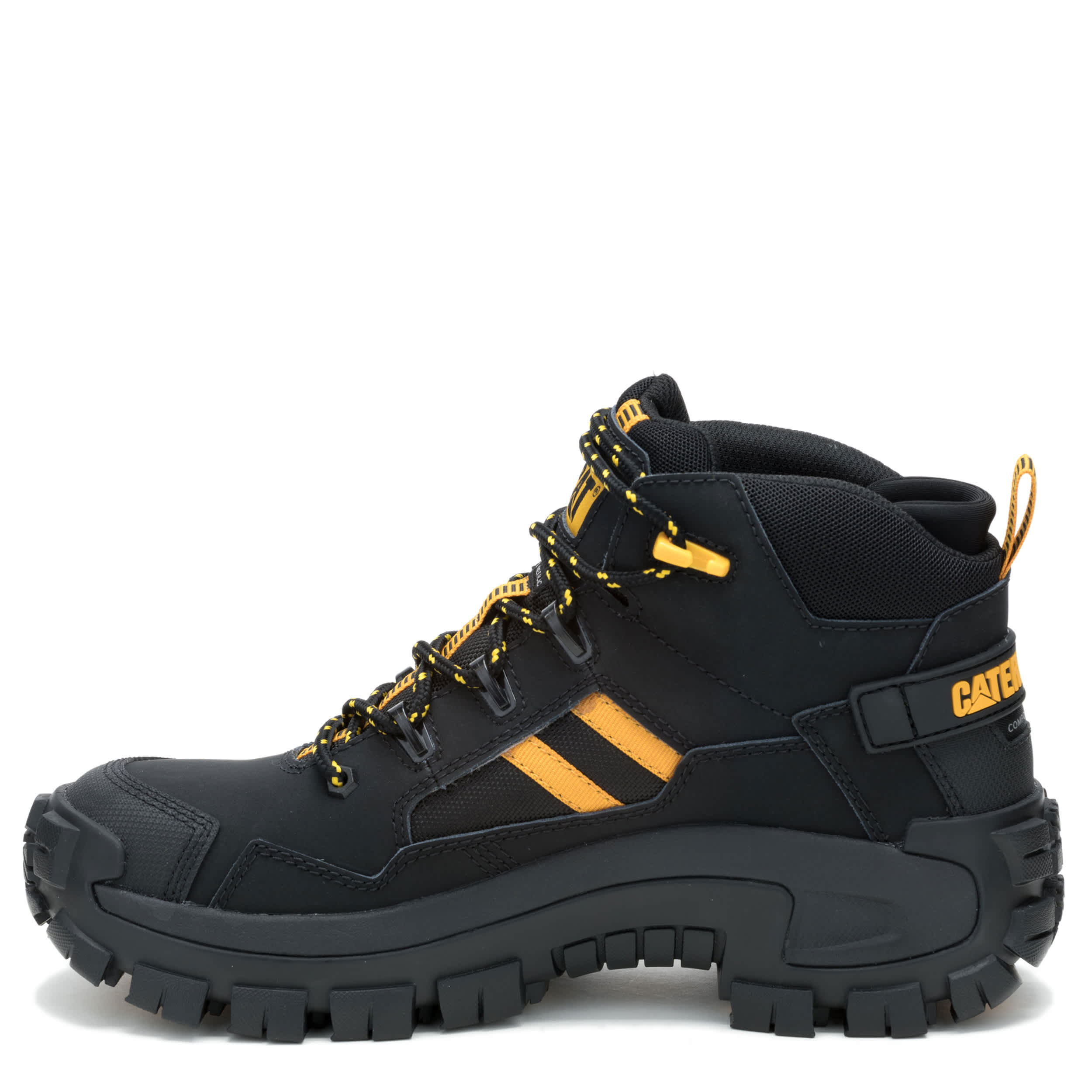CATERPILLAR-MENS INVADER MID VENT WATERPROOF COMPOSITE WORK BOOT-BLACK & 