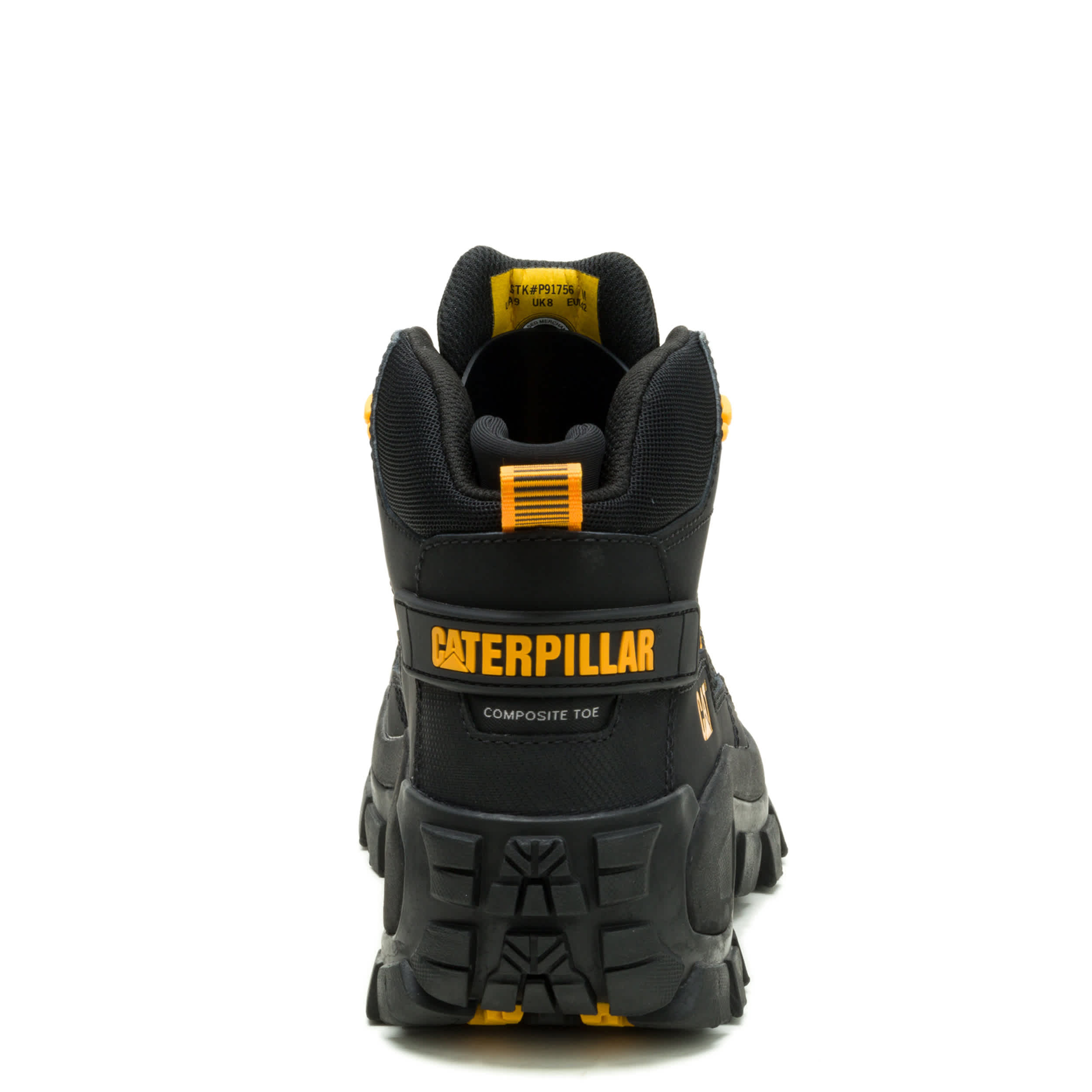 CATERPILLAR-MENS INVADER MID VENT WATERPROOF COMPOSITE WORK BOOT-BLACK & 