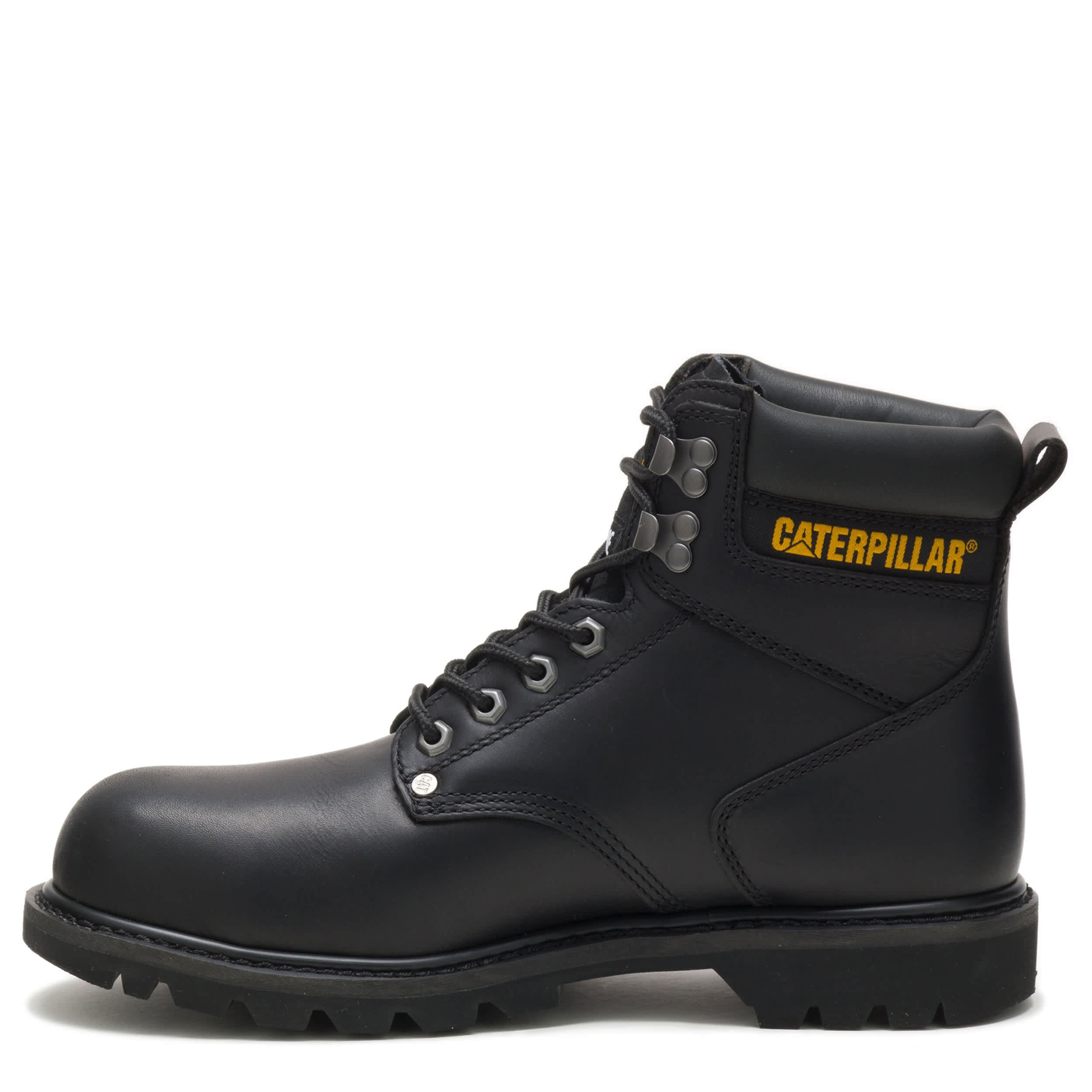 CATERPILLAR-MENS SECOND SHIFT STEEL TOE WORK BOOT-BLACK & 